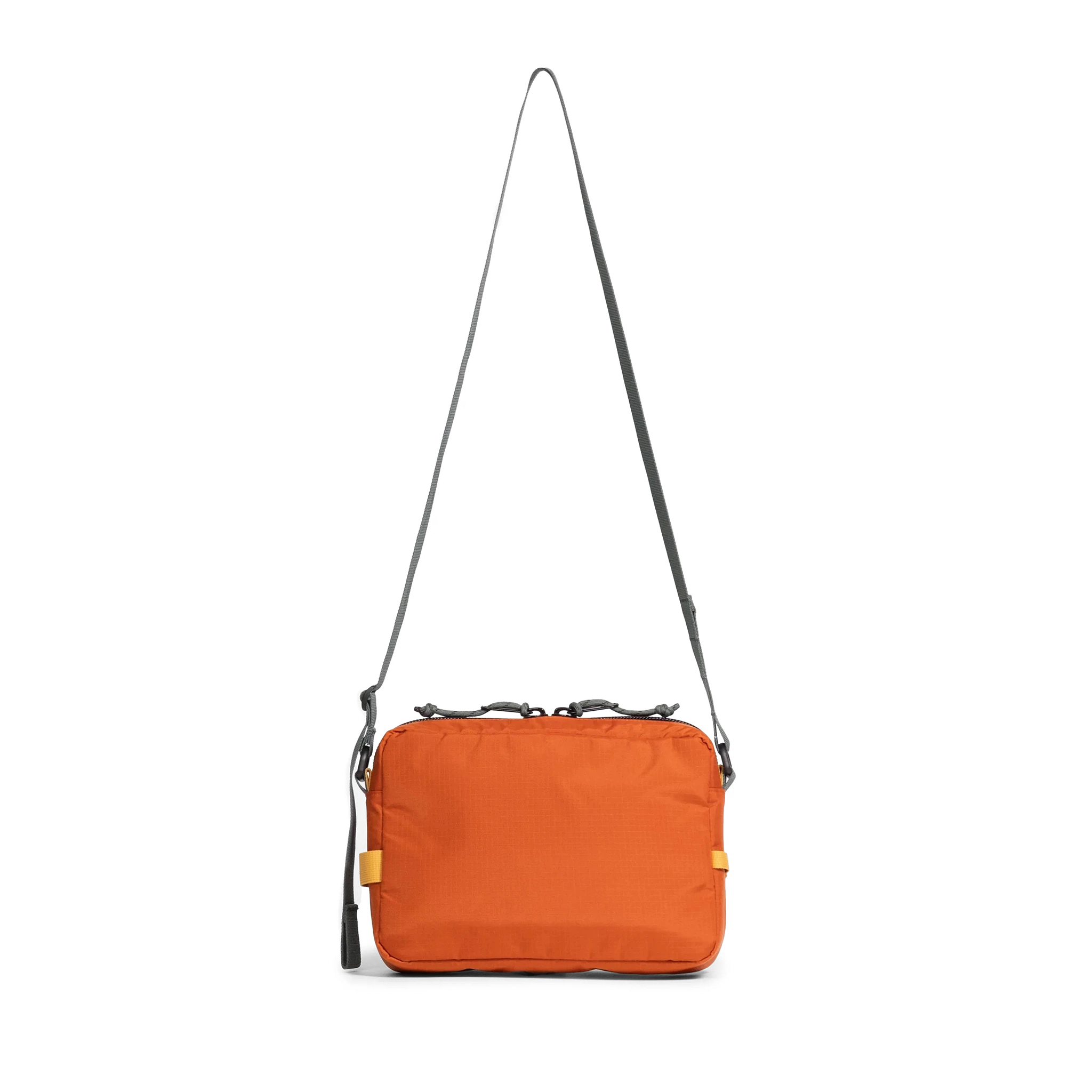 Back view of Topo Designs Block Bag in "Woodland / Terracotta"