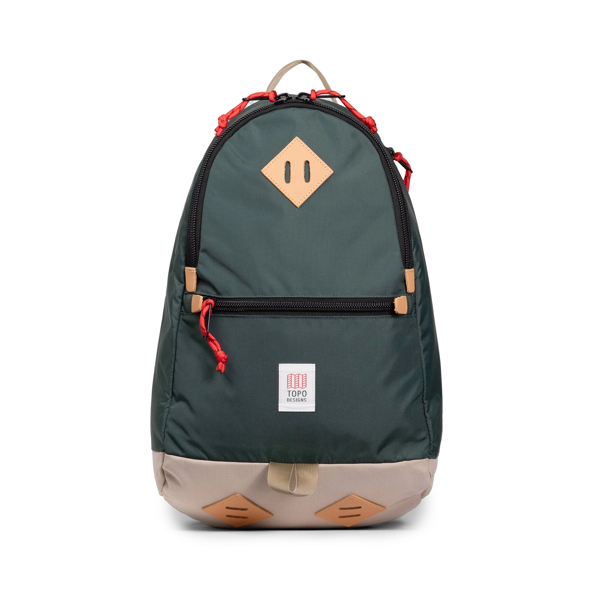 Front view of Topo Designs Classic Teardrop Backpack in "Forest"