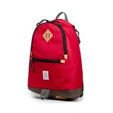 Quarter view of Topo Designs Classic Teardrop Backpack in "Salsa"