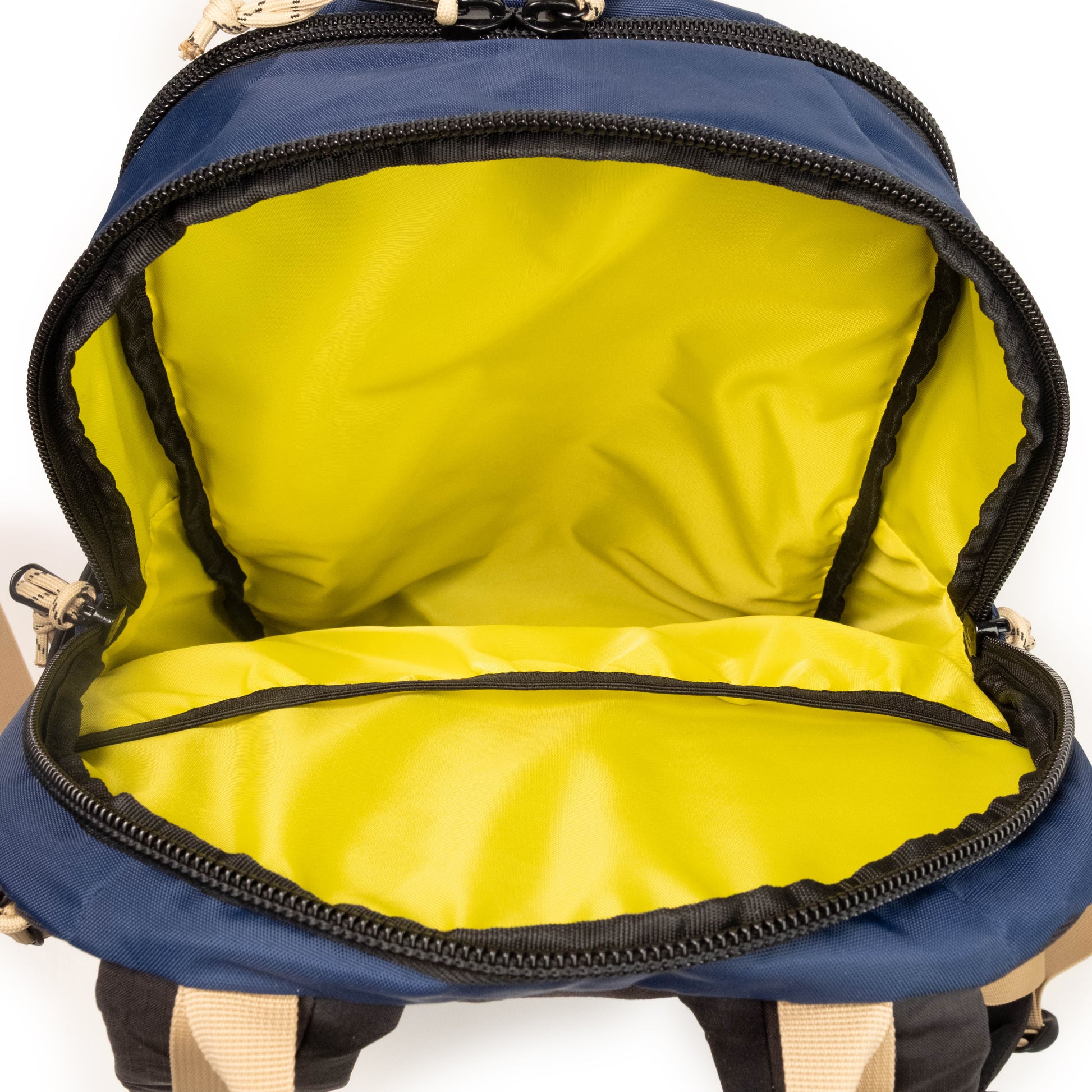 General Detail shot of Topo Designs Commuter Backpack in "Navy / Sahara"