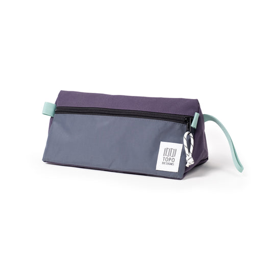 Quarter View of Topo Designs Dopp Kit in "Nightshade / Slate"