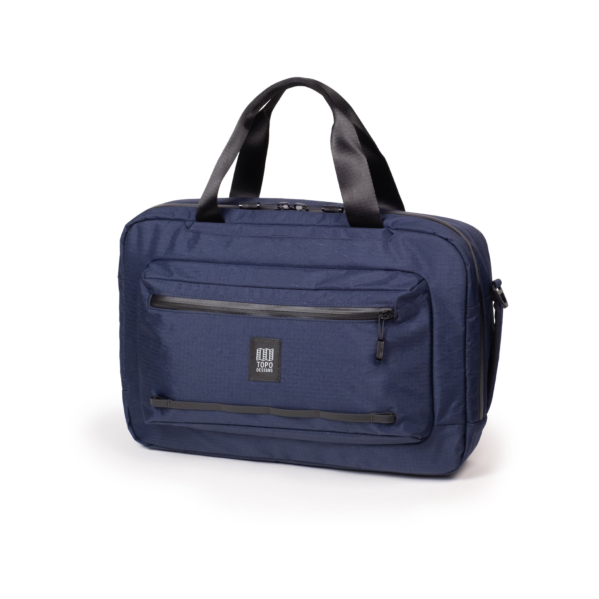 Front View of Topo Designs Global Pro 3-Way Briefcase in "Midnight"