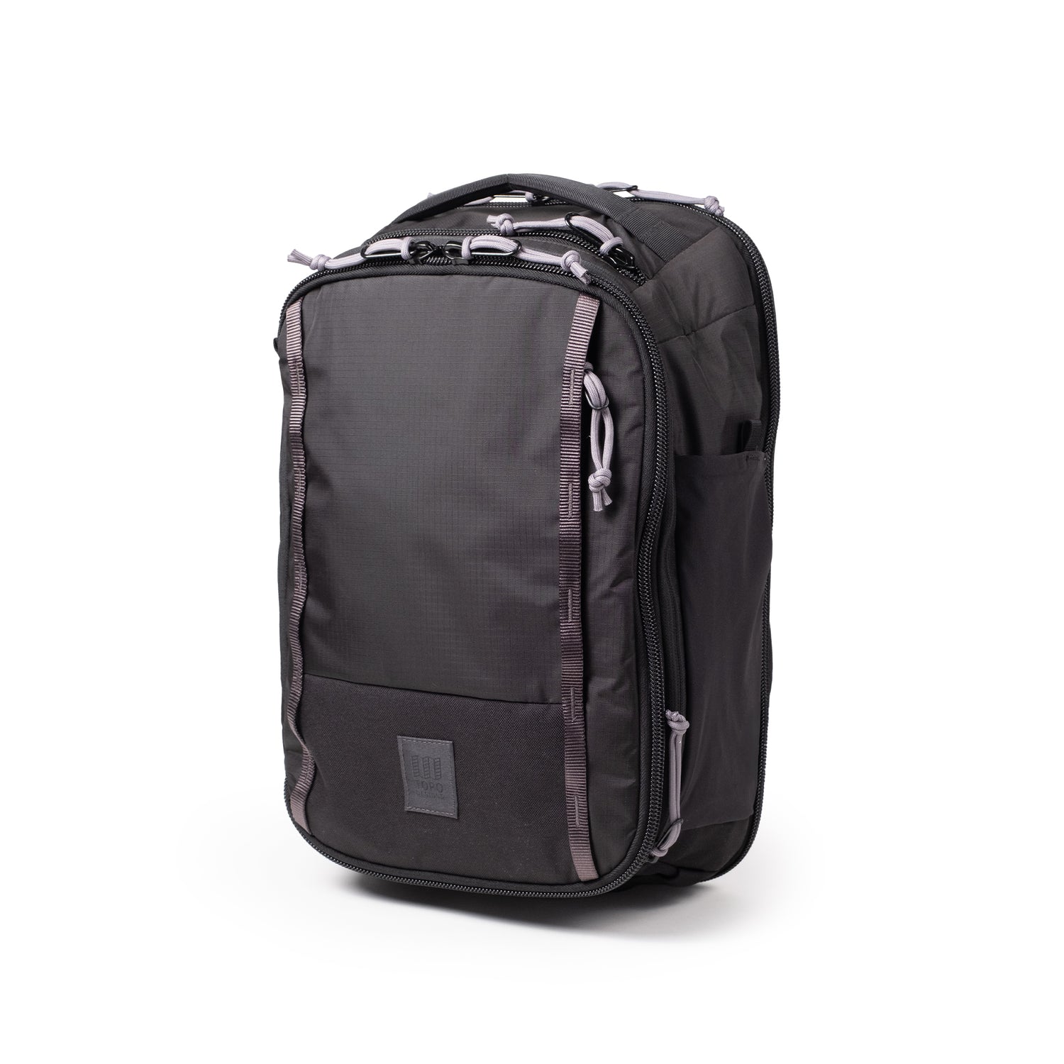 Front View of Topo Designs Global Travel Backpack  in "Black / Black"