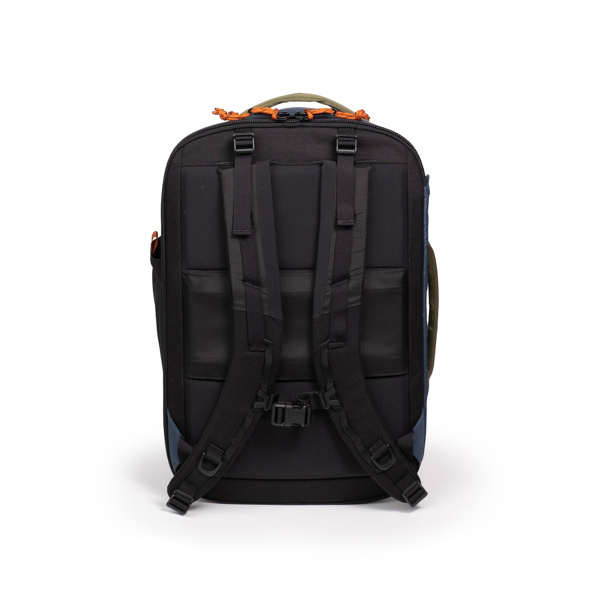 Back View of Topo Designs Global Travel Backpack  in "Olive / Dark Khaki"