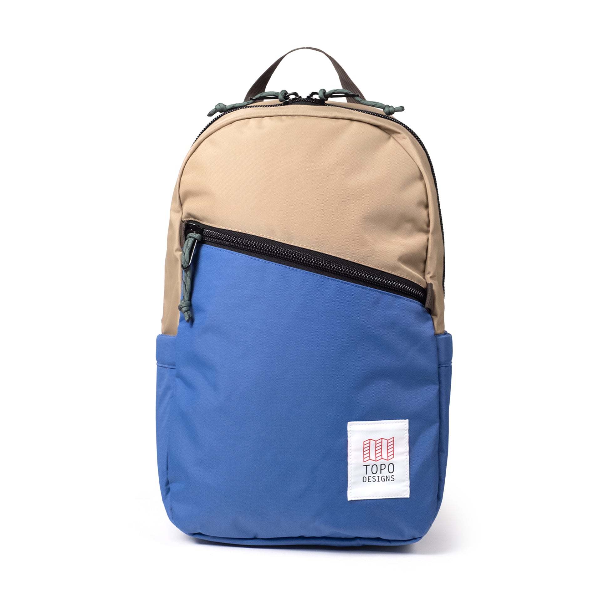 Front View of Topo Designs Light Pack in "Cobalt / Elmwood"