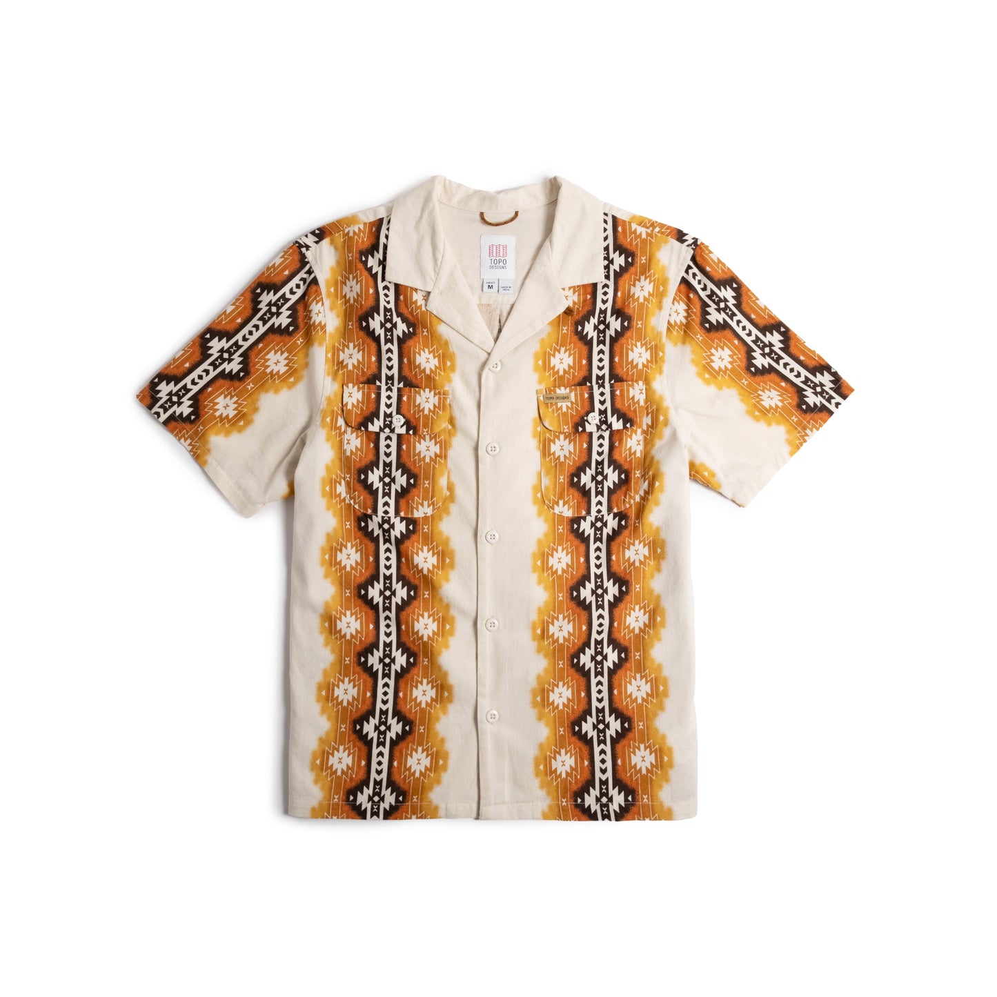 Front View of Topo Designs Daytripper Short Sleeve - Men's in "Western Stripe"