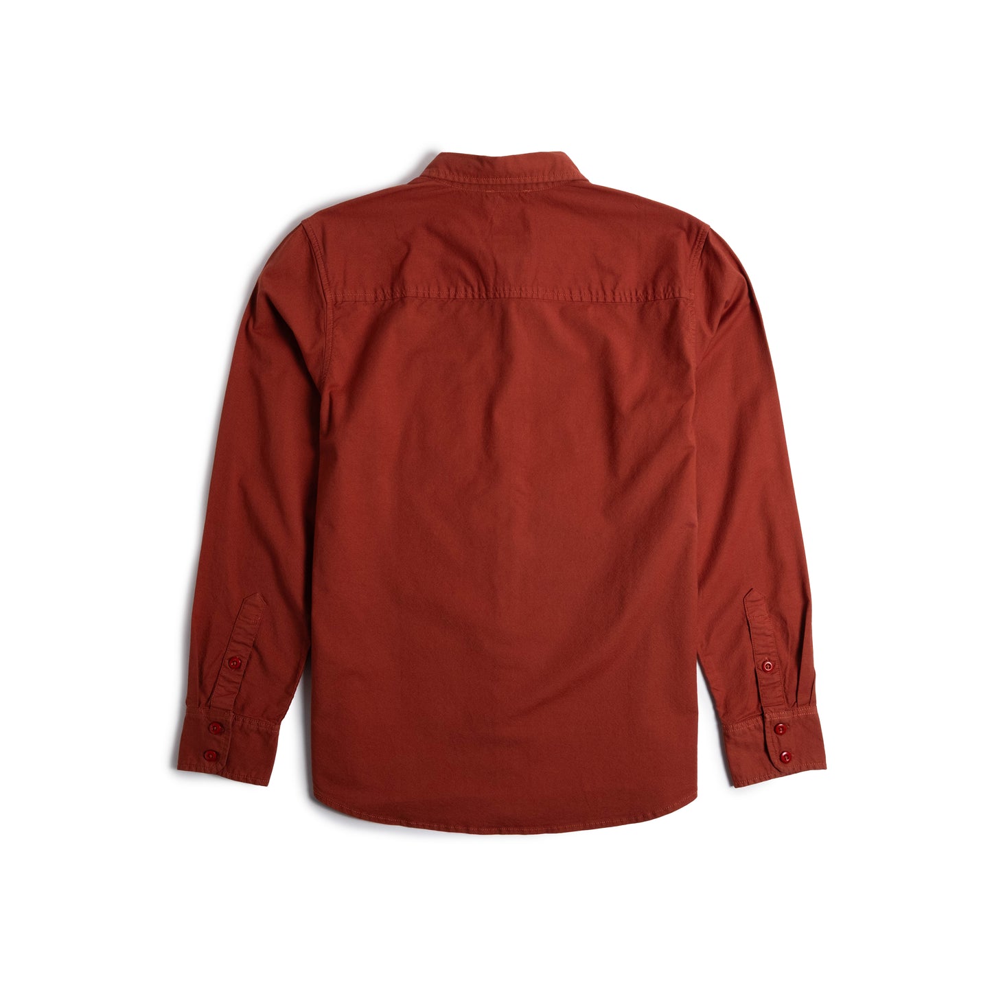 Back View of Topo Designs Desert Shirt M in "Terracotta"