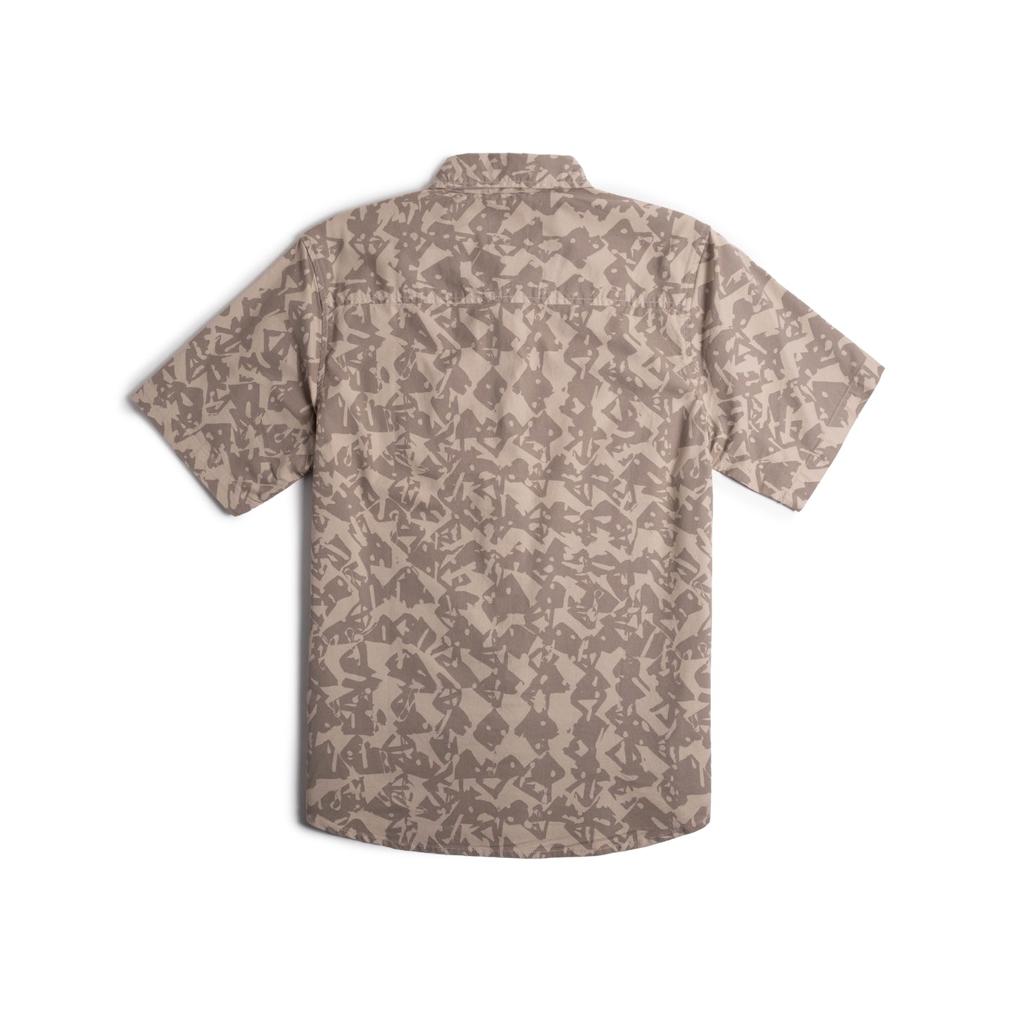 Back View of Topo Designs Dirt Desert Shirt Ss - Men's in "Cobblestone Geo"