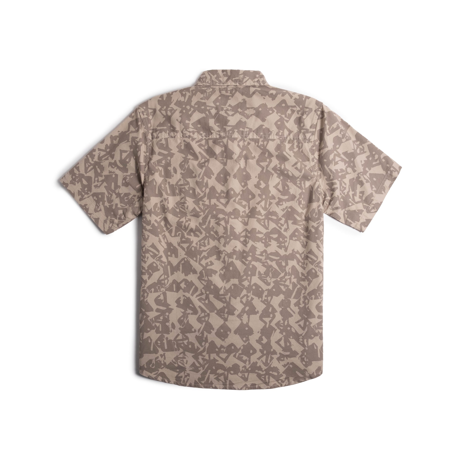 Back View of Topo Designs Dirt Desert Shirt Ss - Men's in "Cobblestone Geo"