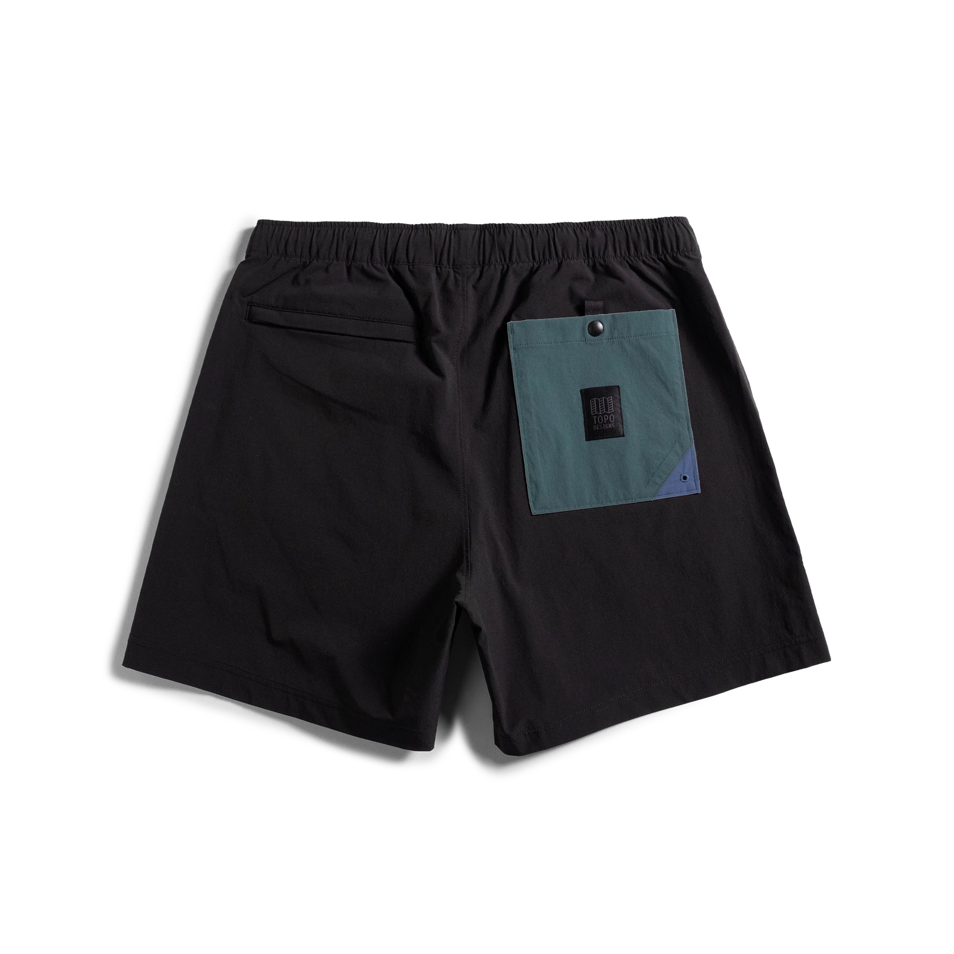 Back view of Topo Designs Men's Mesa Shorts in "Black"