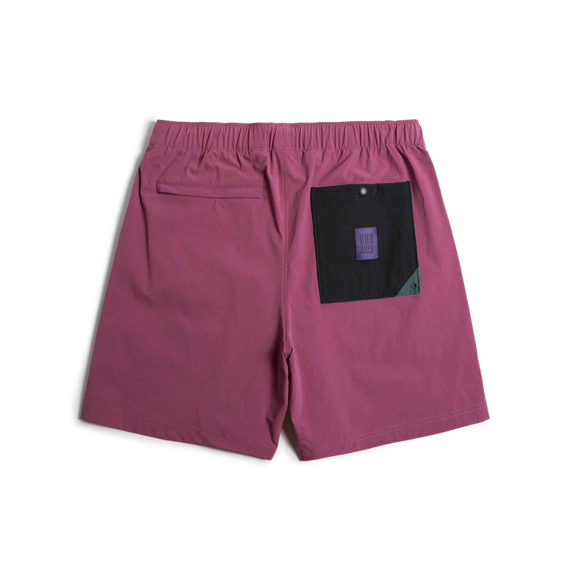 Back view of Topo Designs Men's Mesa Shorts in "Damson"