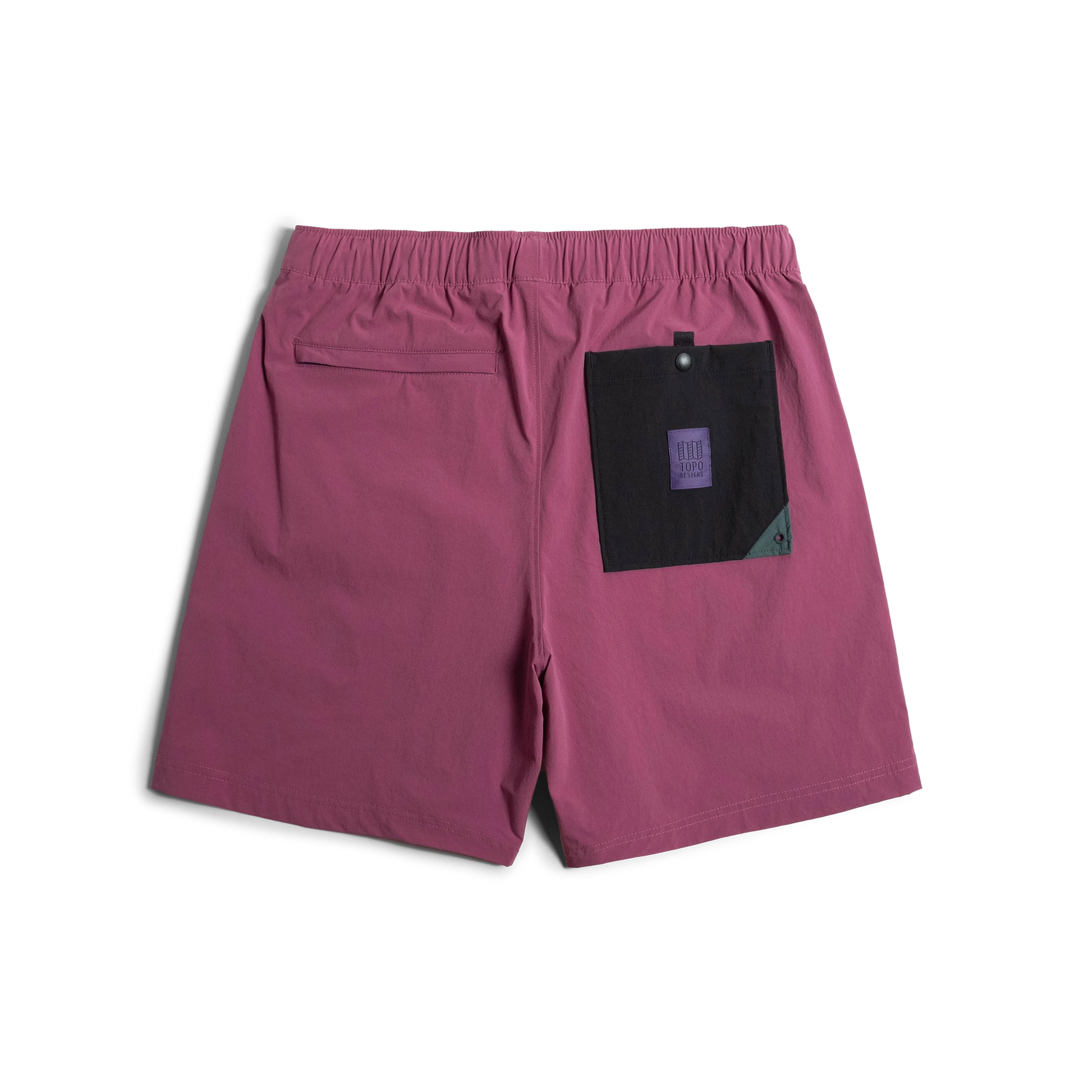 Back view of Topo Designs Men's Mesa Shorts in "Damson"