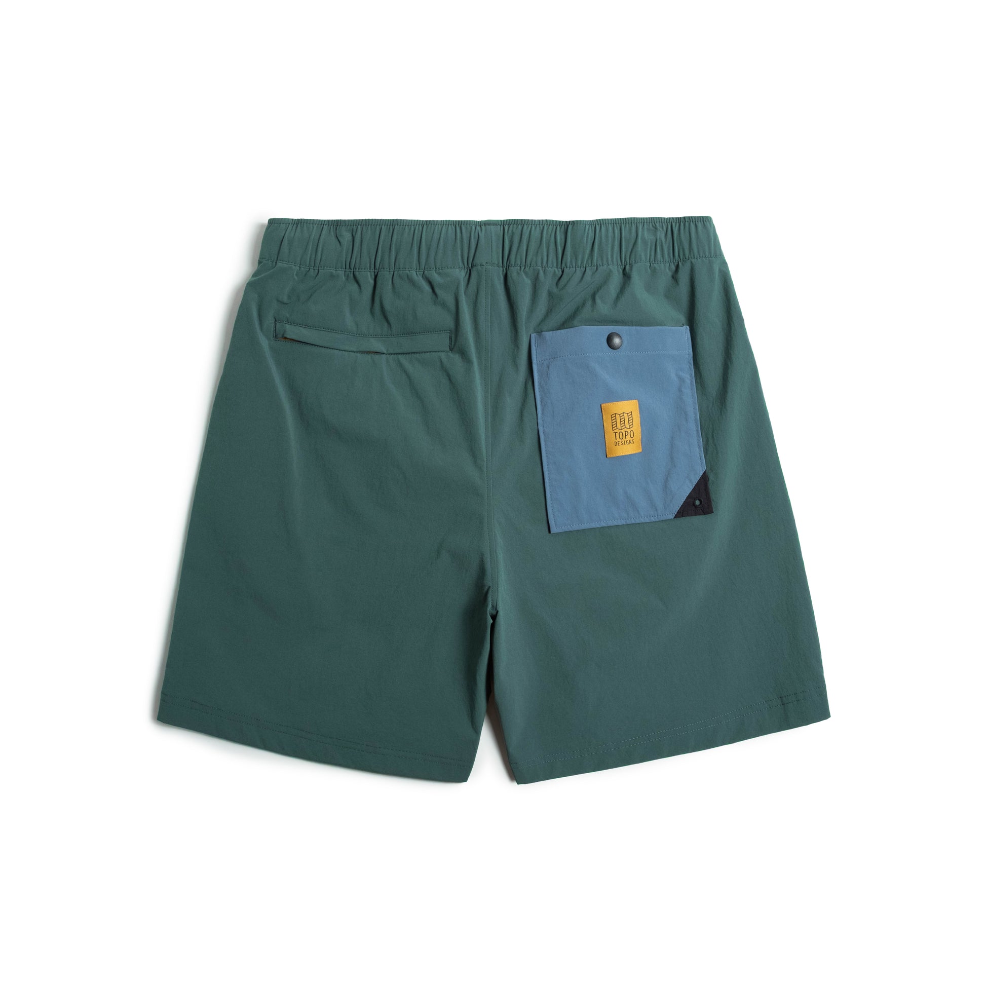 Back view of Topo Designs Men's Mesa Shorts in "Evergreen"