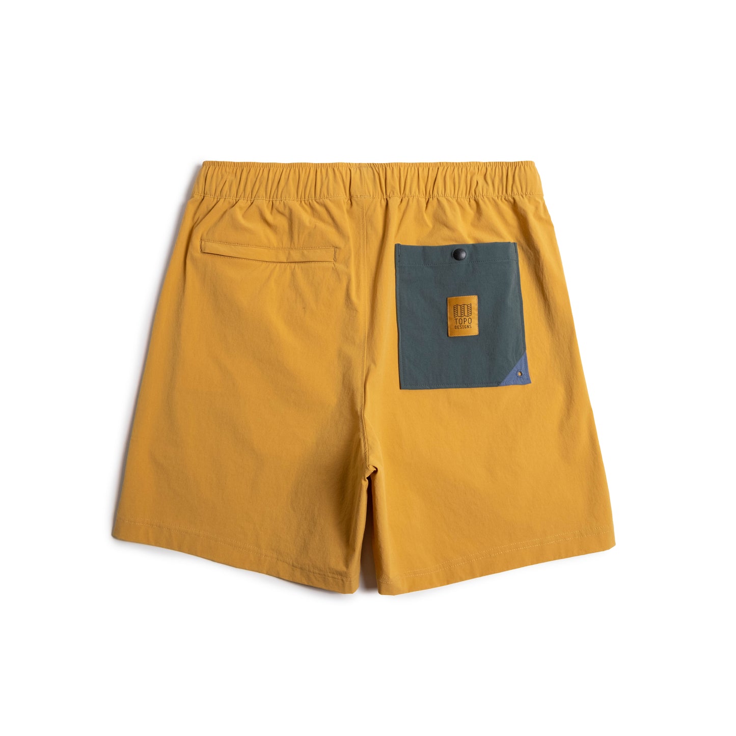 Back view of Topo Designs Men's Mesa Shorts in "Goldenrod"
