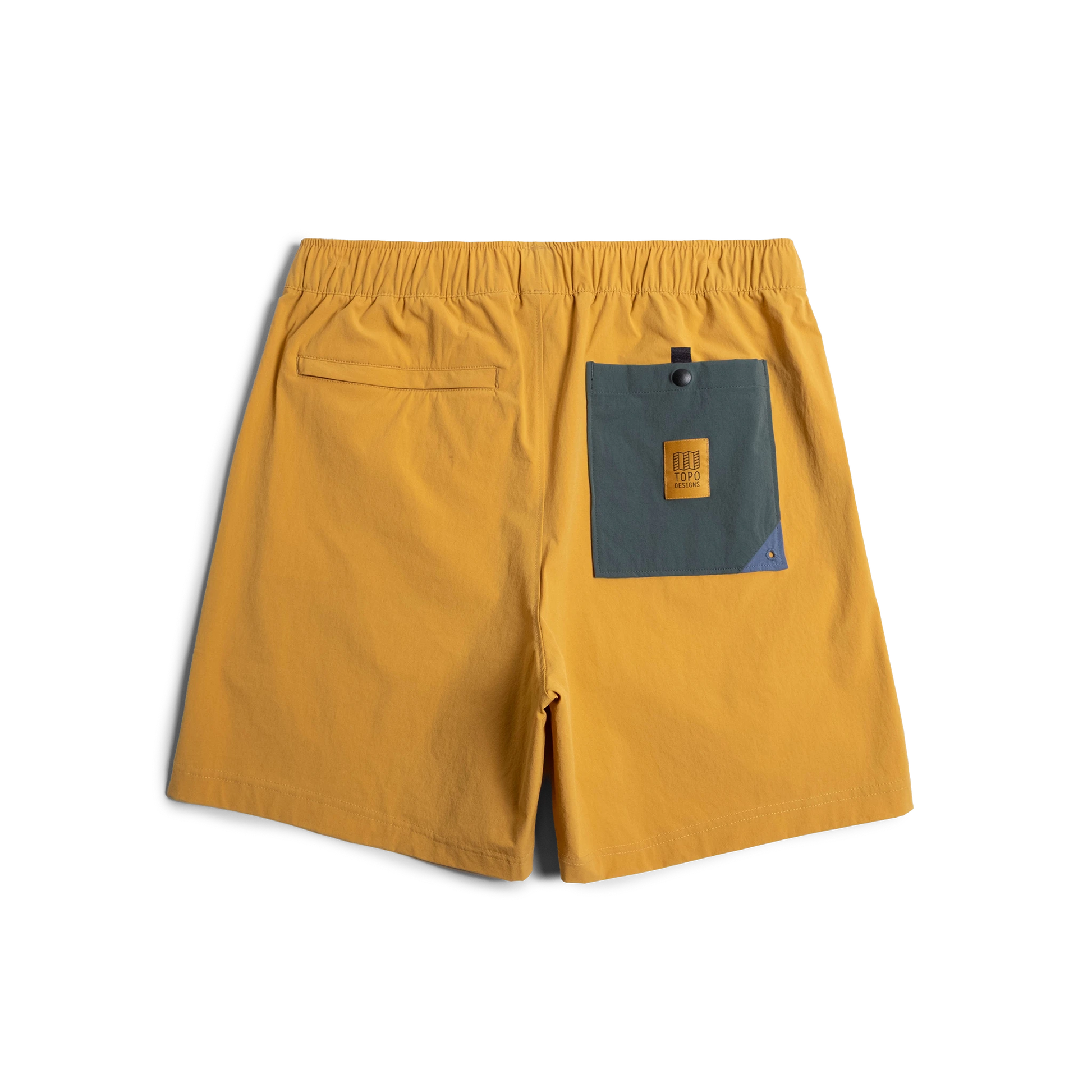 Back view of Topo Designs Men's Mesa Shorts in "Goldenrod"