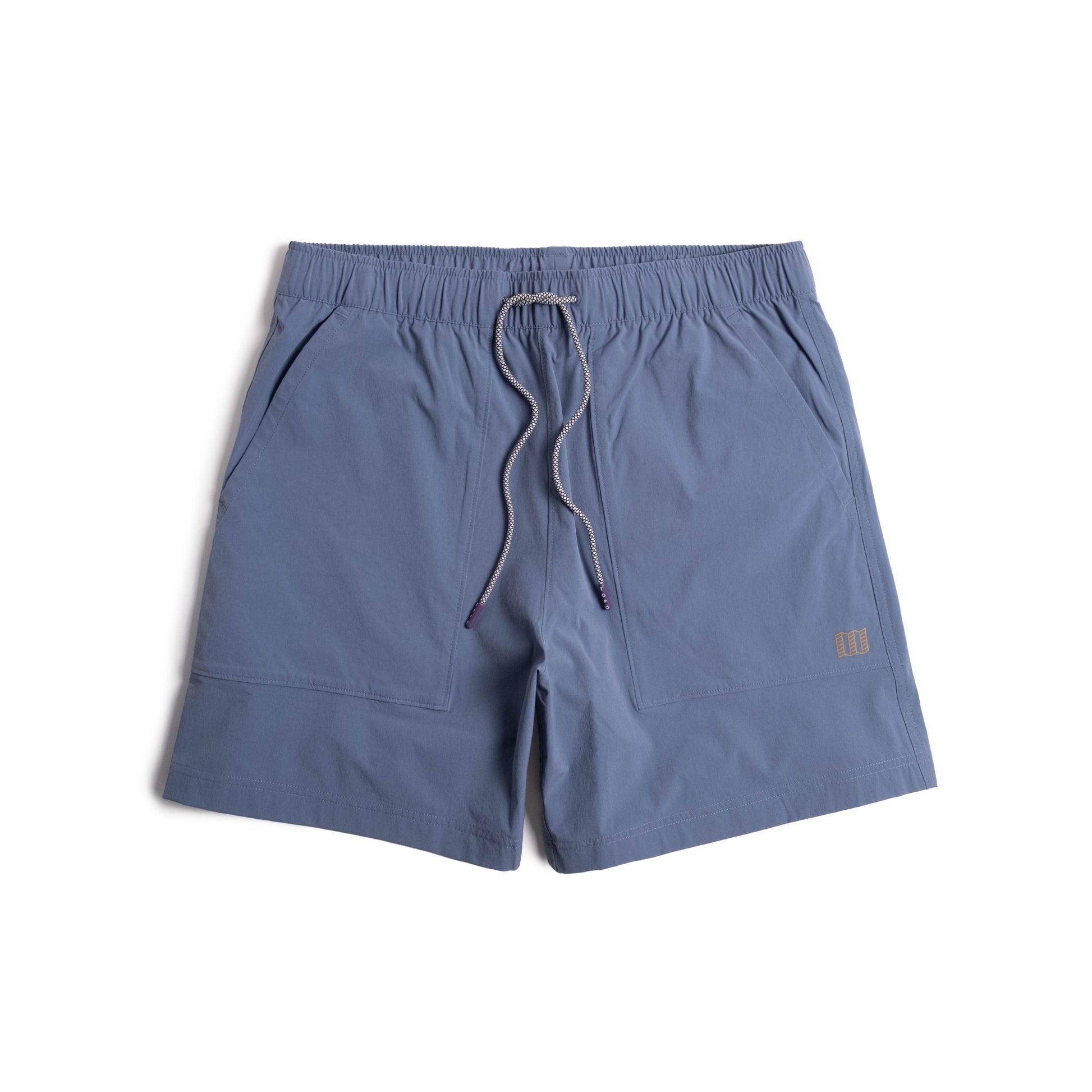 Front view of Topo Designs Men's Mesa Shorts in "Stone Blue"