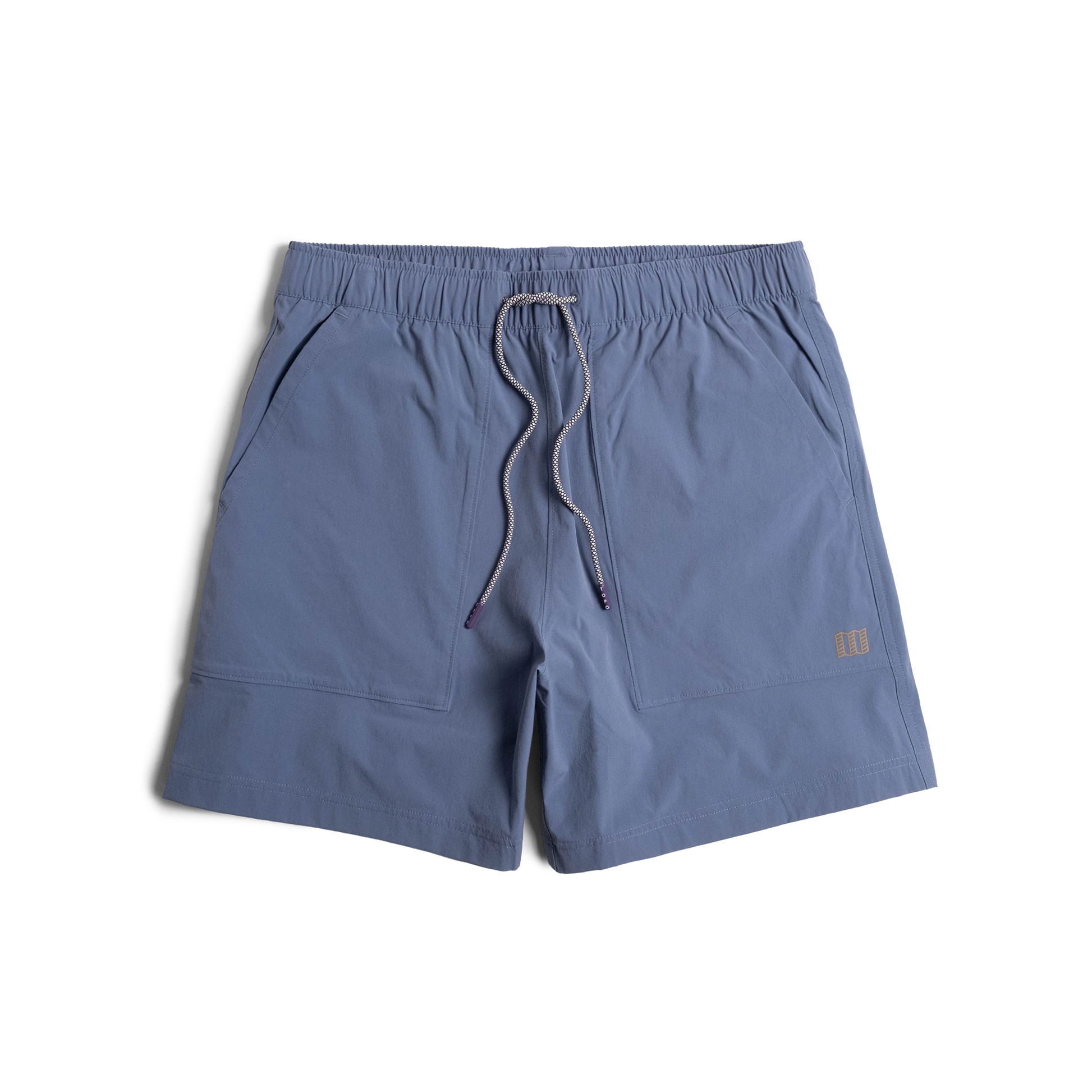 Front view of Topo Designs Men's Mesa Shorts in "Stone Blue"