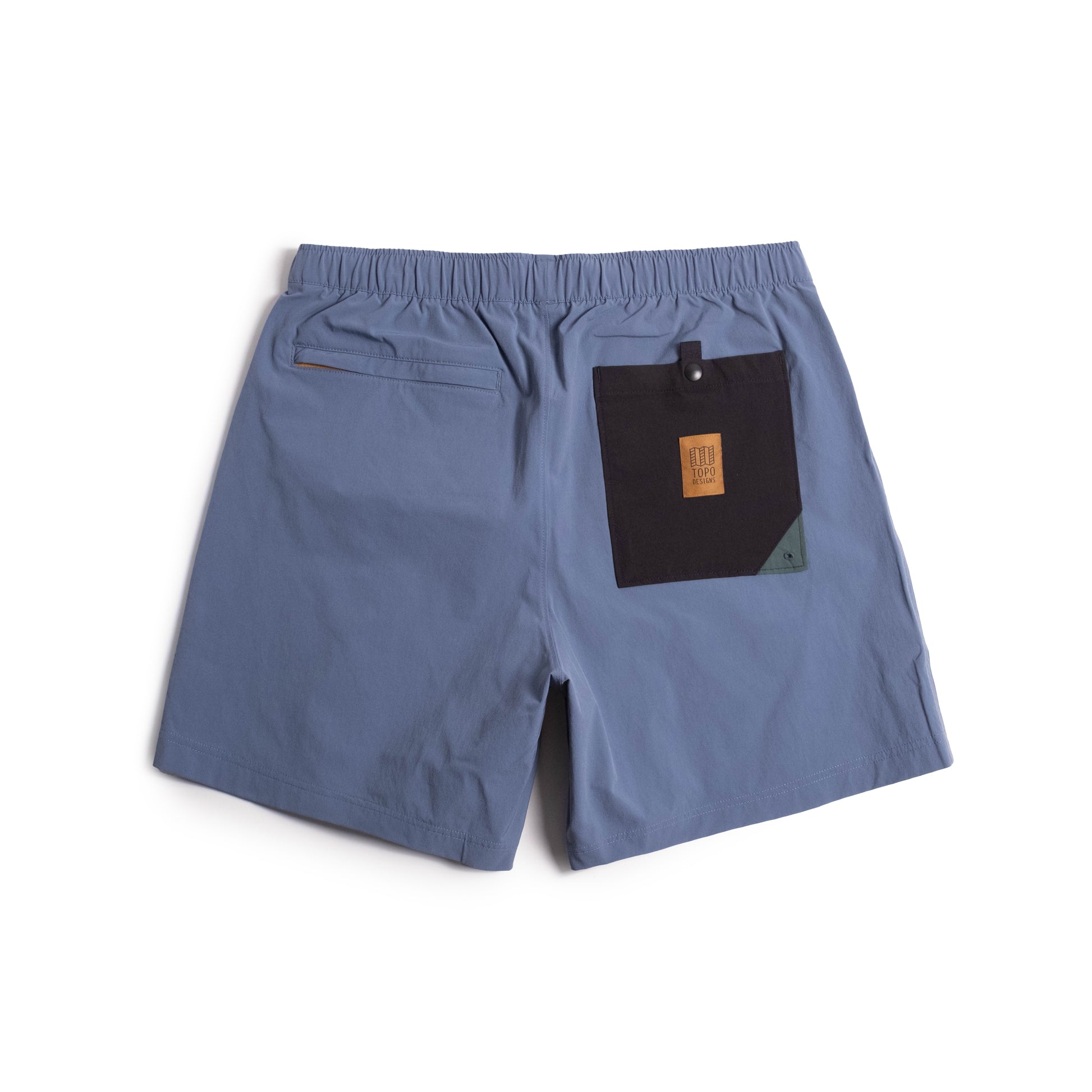 Back view of Topo Designs Men's Mesa Shorts in "Stone Blue"