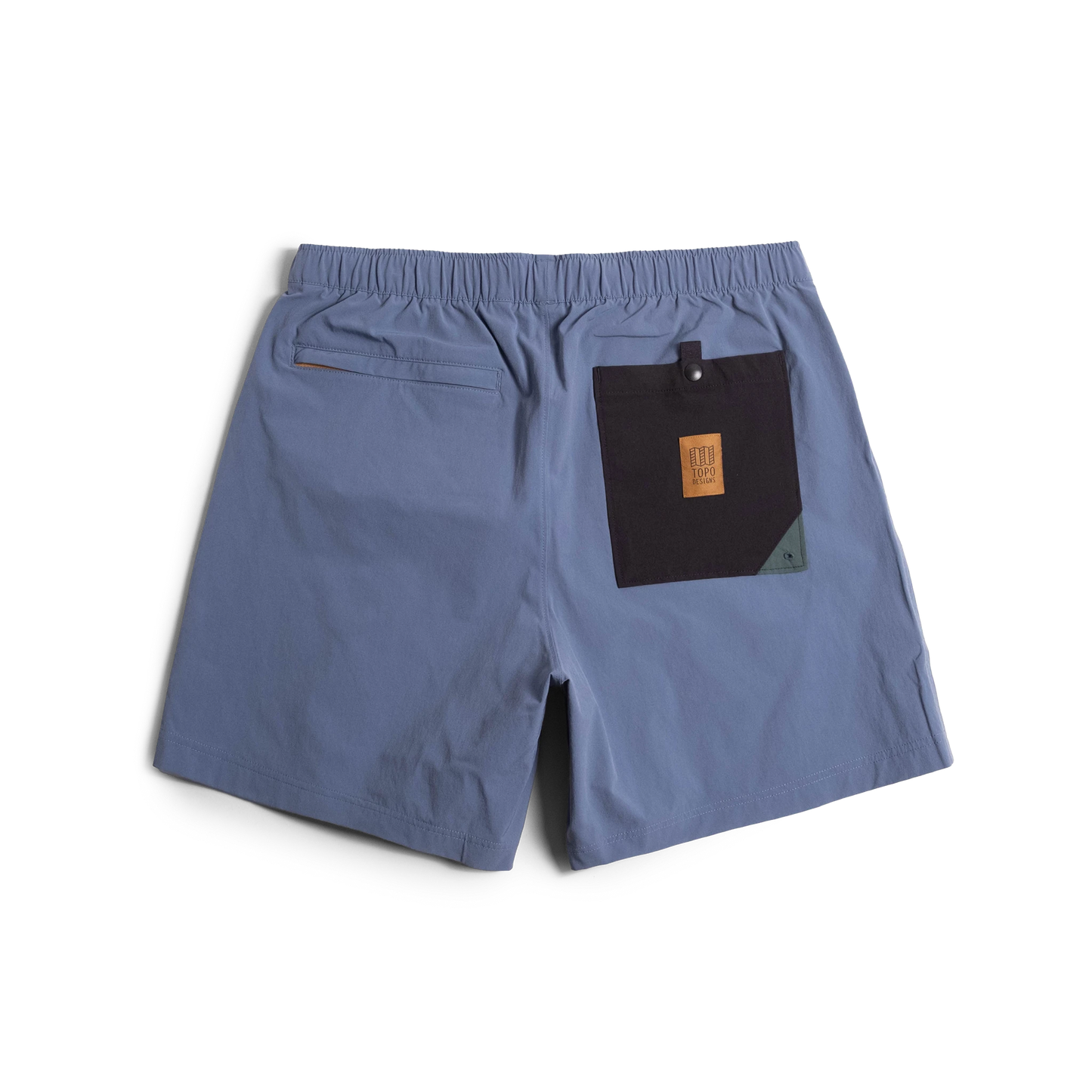 Back view of Topo Designs Men's Mesa Shorts in "Stone Blue"