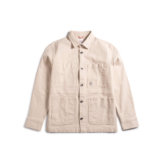 Front view of Topo Designs Utility Jacket Undyed - Men's in "Undyed"