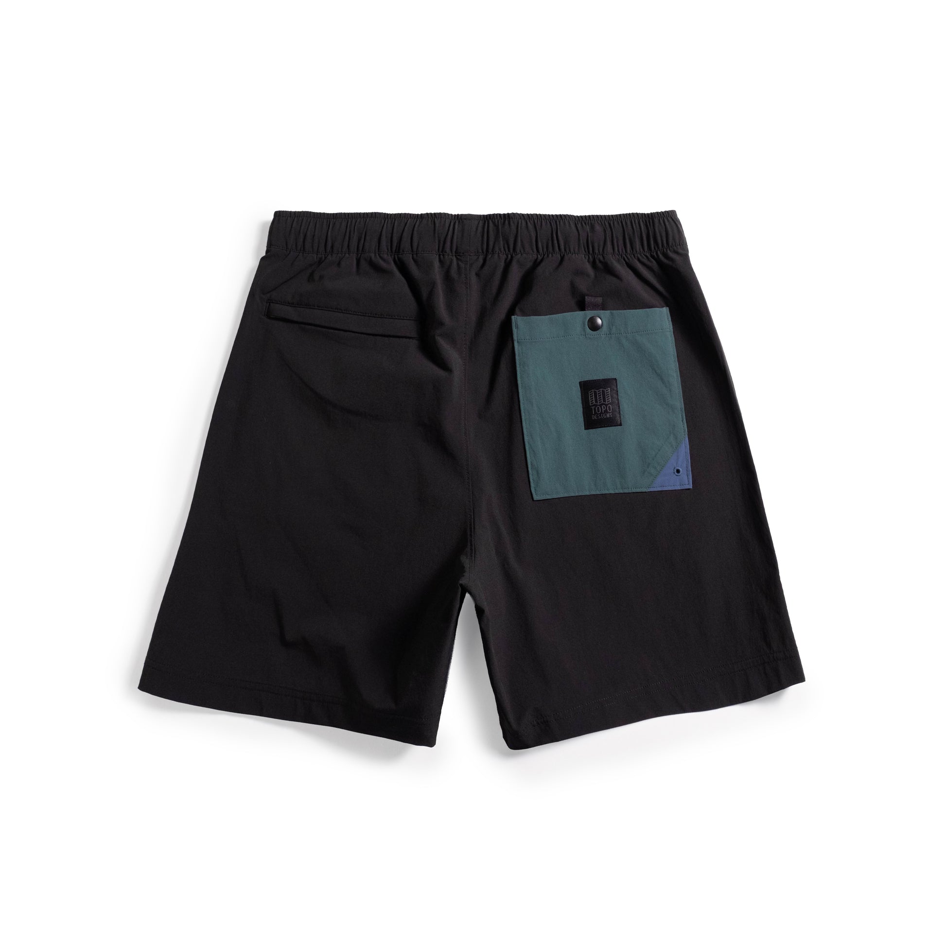 Back view of Topo Designs Men's Mesa Shorts in "Black"