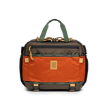 Front View of Topo Designs Mountain Cross Bag in "Woodland / Terracotta"