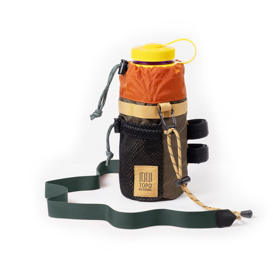 Front View of Topo Designs Mountain Hydro Sling in "Woodland / Terracotta"