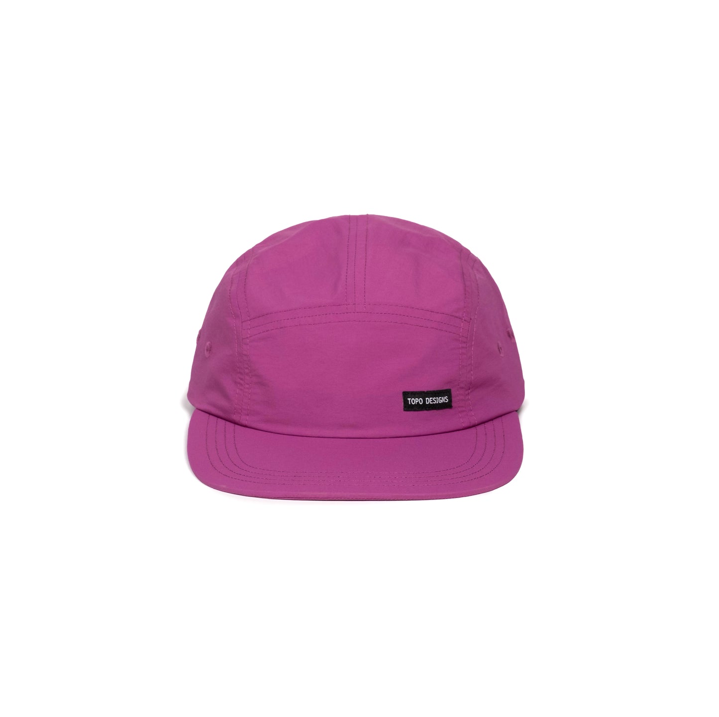Front white background image of Topo Designs Global Hat in "Damson"