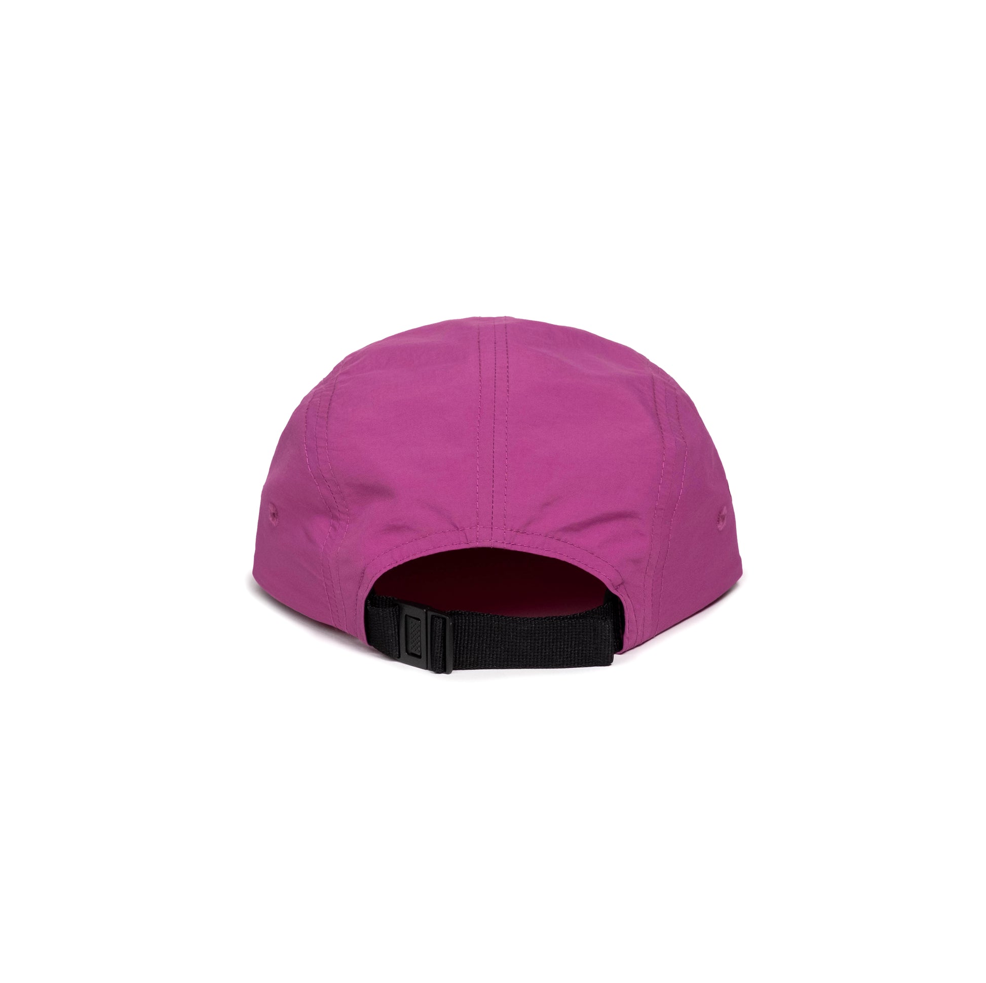 Back white background image of Topo Designs Global Hat in "Damson"