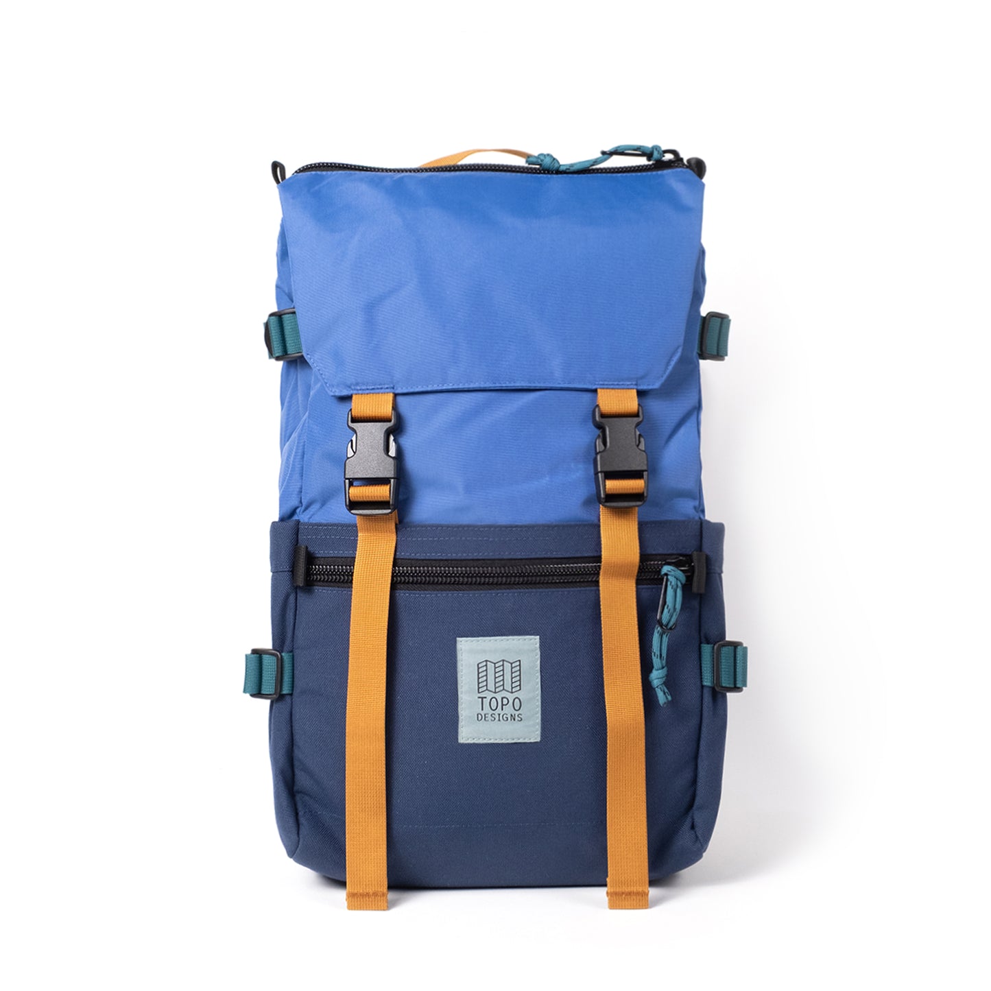 Front View of Topo Designs Rover Pack Classic in "Cobalt / Midnight"