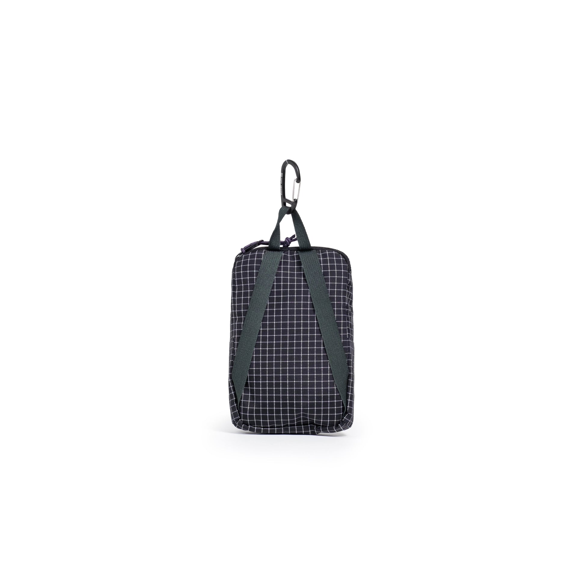 Back View of Topo Designs Rover Pack Micro in "Black / White Grid"