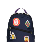 Front exterior detail image of the Topo Designs x AWA Light Pack in "Navy / Navy"