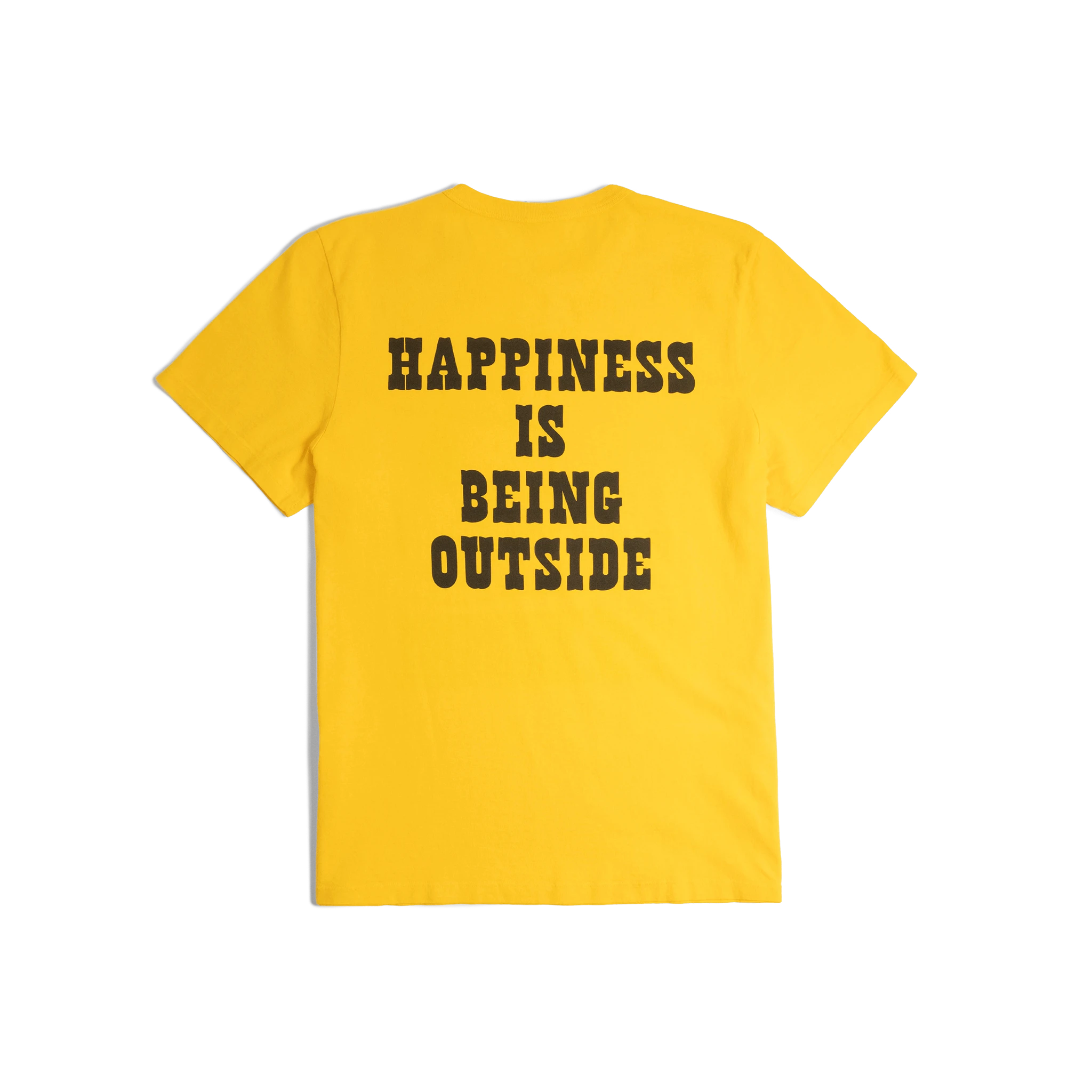 General back image of Topo Designs x TSPTR Being Outside Tee in "Yellow"