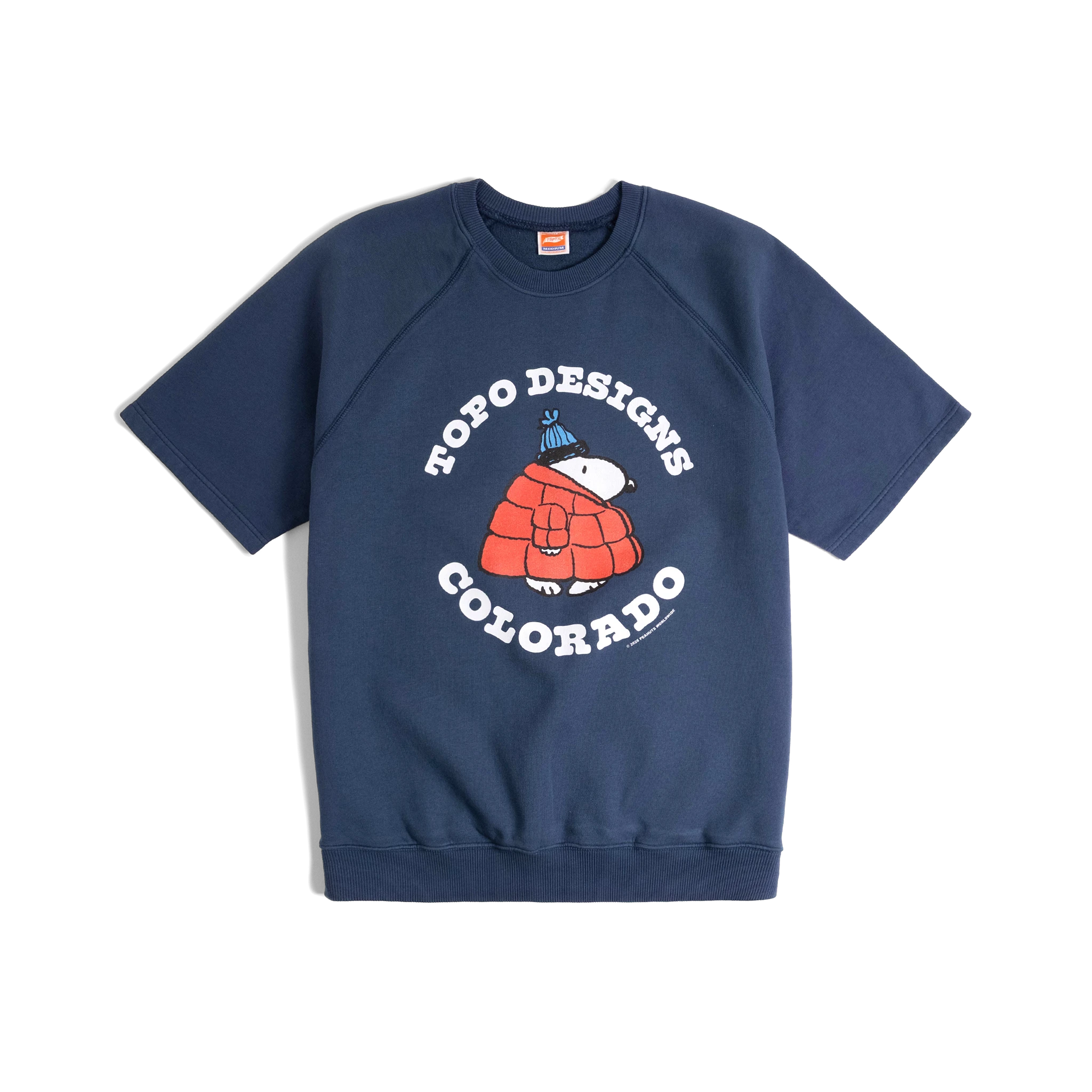 General front image of Topo Designs x TSPTR Puffy Coat Sweatshirt in "Navy"