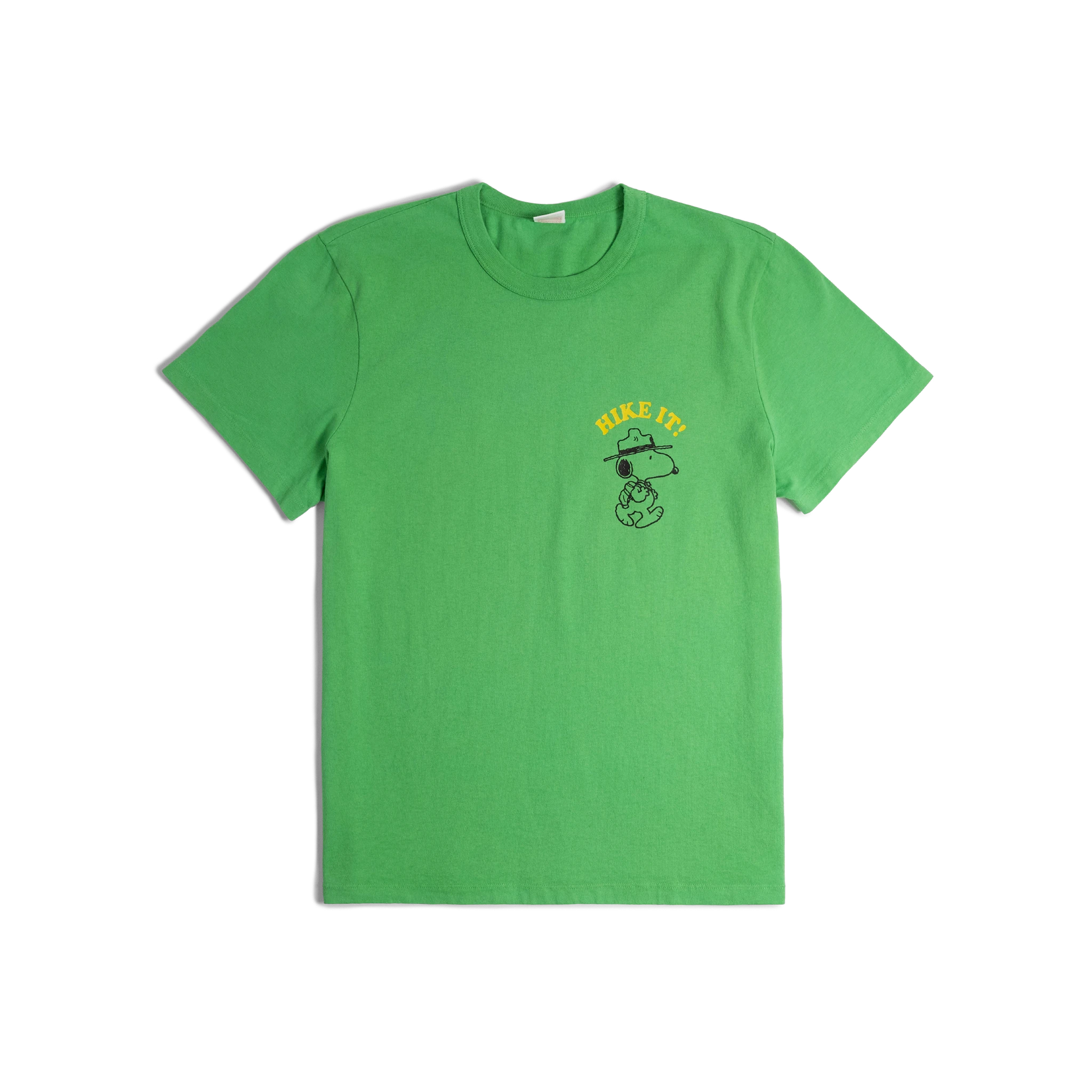 General front image of Topo Designs x TSPTR Hike It Tee in "Green"