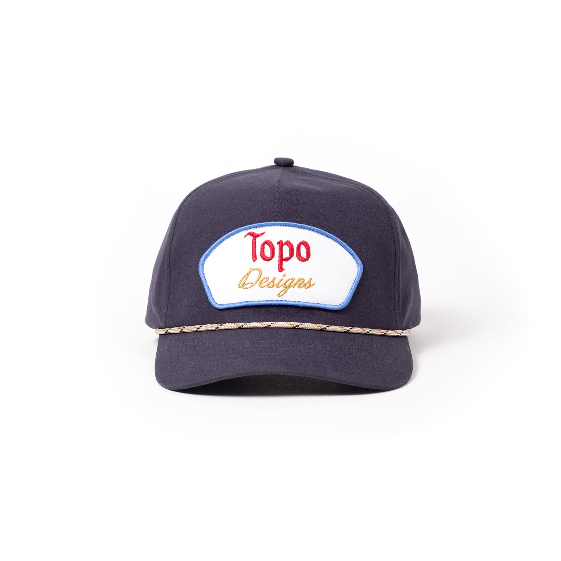 Front white background image of Topo Designs Twill Rope Cap - Draft in "Midnight"