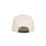 Back white background image of Topo Designs Twill Rope Cap - Mountain Scene in "Bone White"