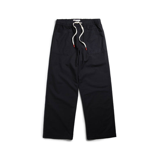 White background flat lay front image of Topo Designs Desert Wide Leg Pants - Women's in "Black"