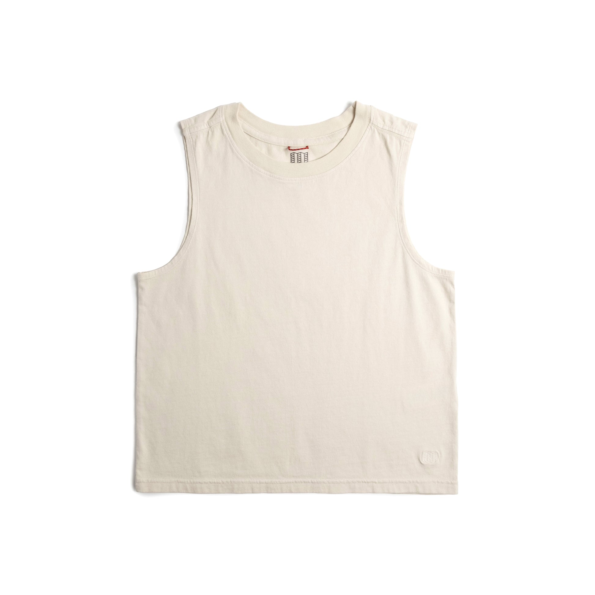 Front white background flat lay image of Topo Designs Dirt Tank - Women's in "Bone White"