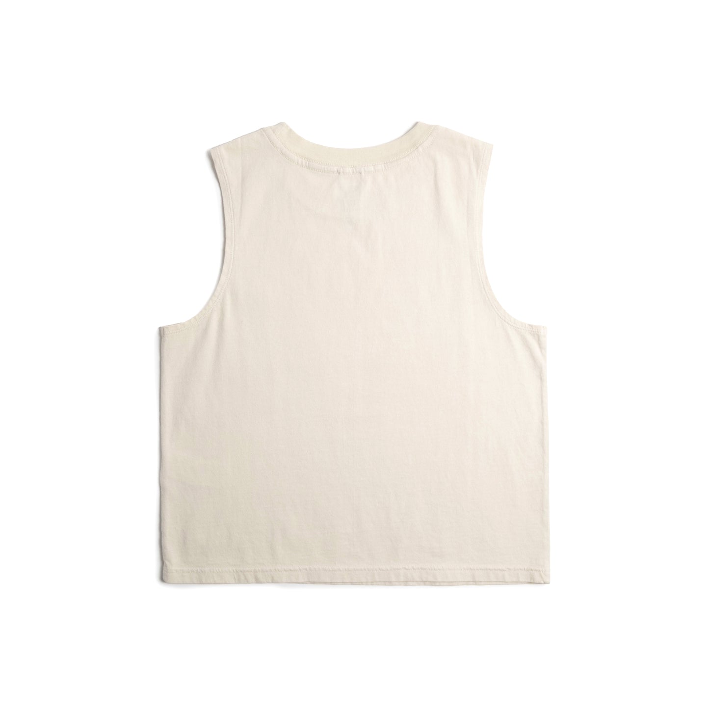 Back white background flat lay image of Topo Designs Dirt Tank - Women's in "Bone White"