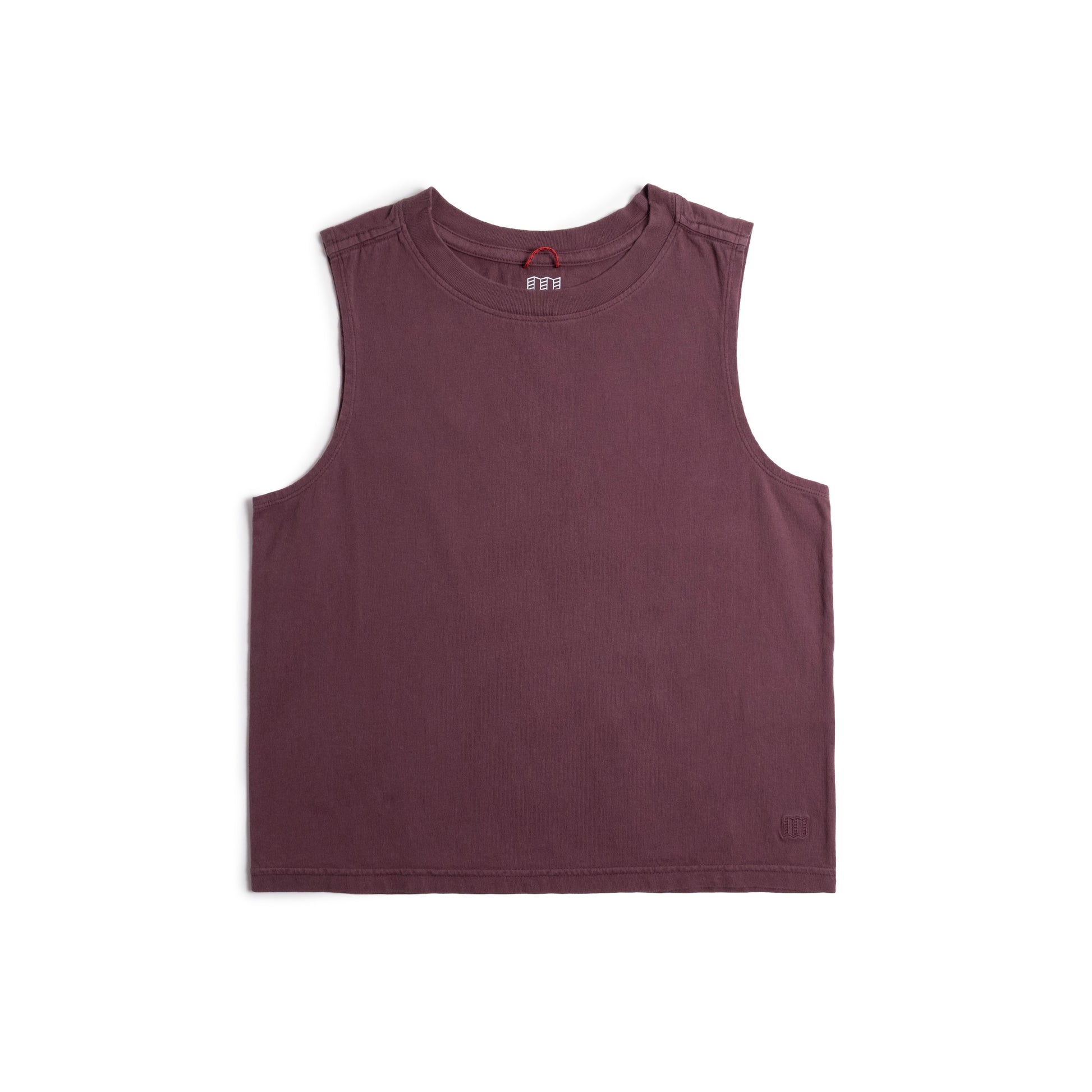 Front white background flat lay image of Topo Designs Dirt Tank - Women's in "Huckleberry"