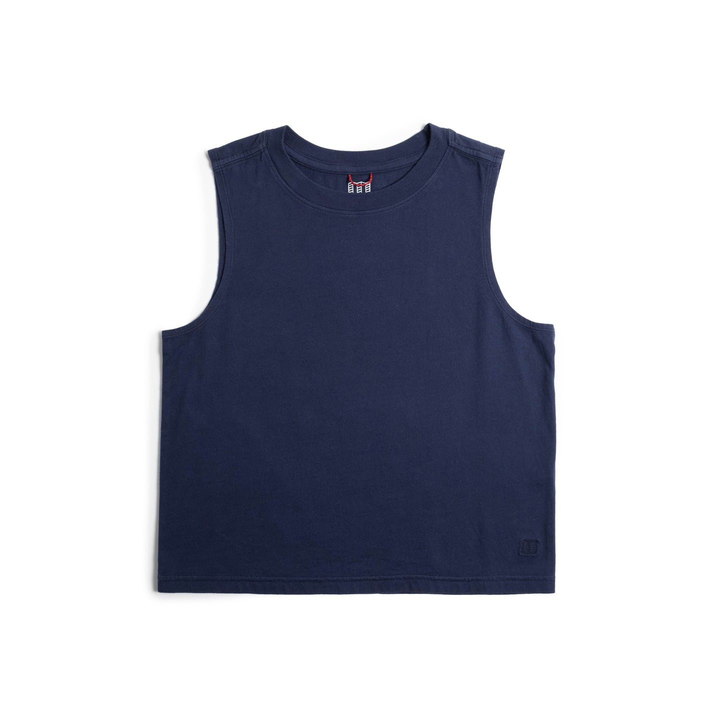 Front white background flat lay image of Topo Designs Dirt Tank - Women's in "Midnight"