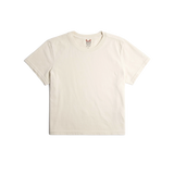 Front flat lay image on white background of Topo Designs Dirt Tee - Women's in "Bone White"