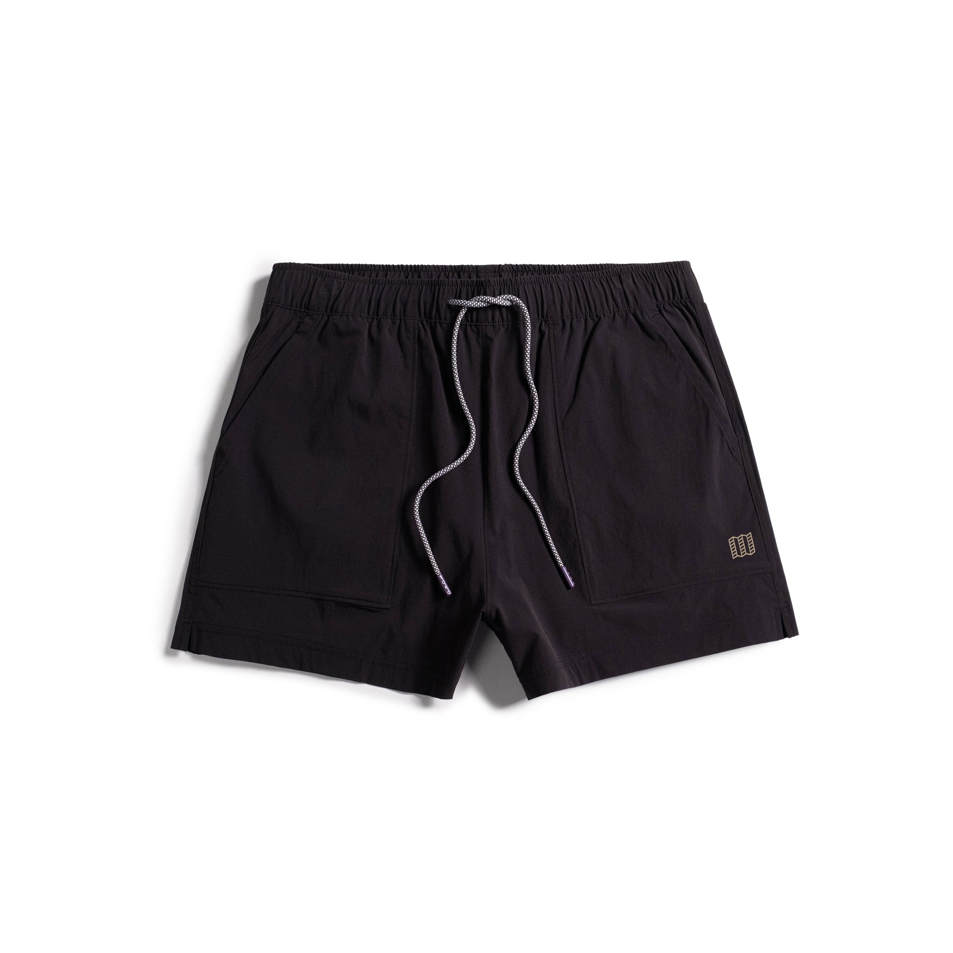 Front view of Topo Designs Mesa Shorts Women's in "Black"