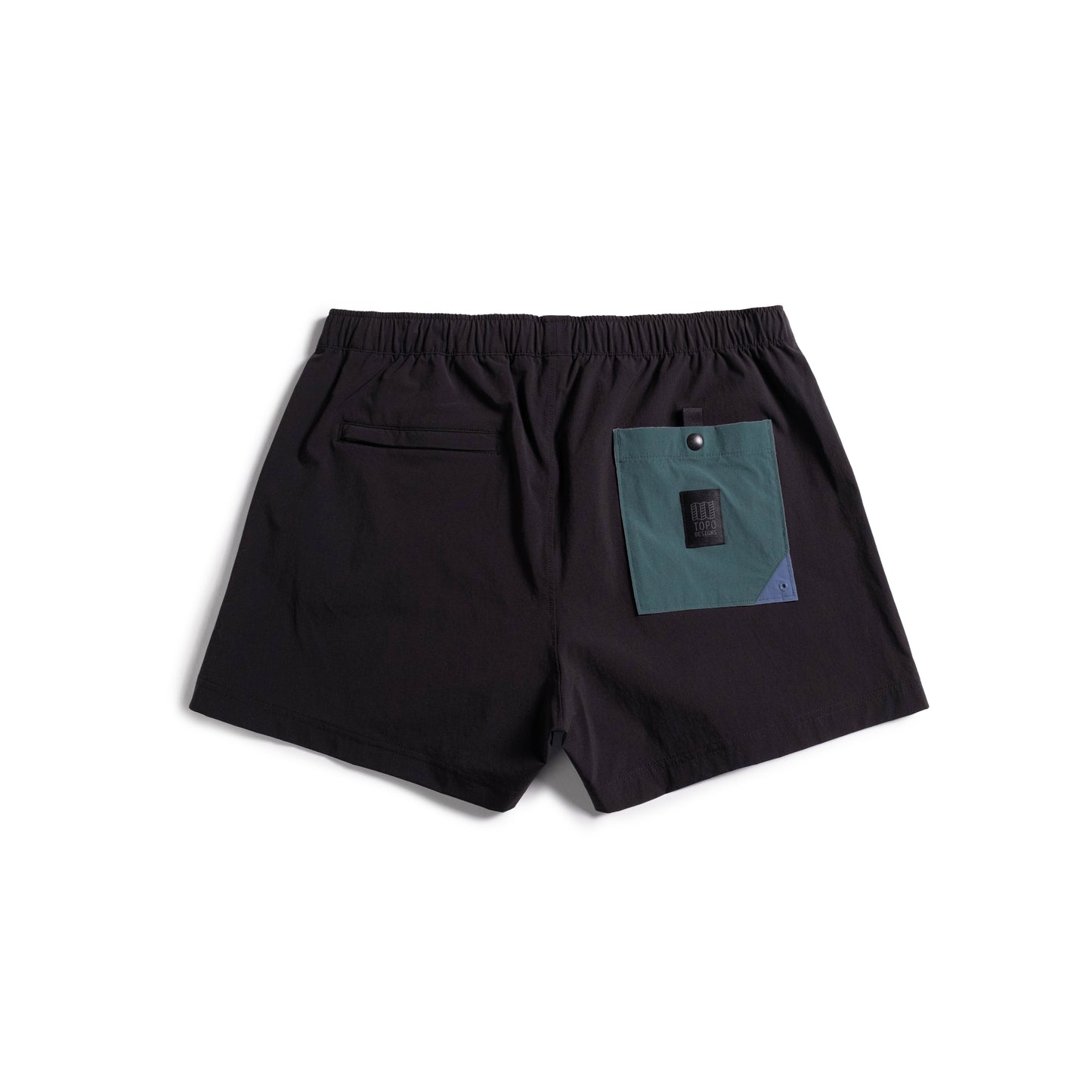 Back view of Topo Designs Mesa Shorts Women's in "Black"