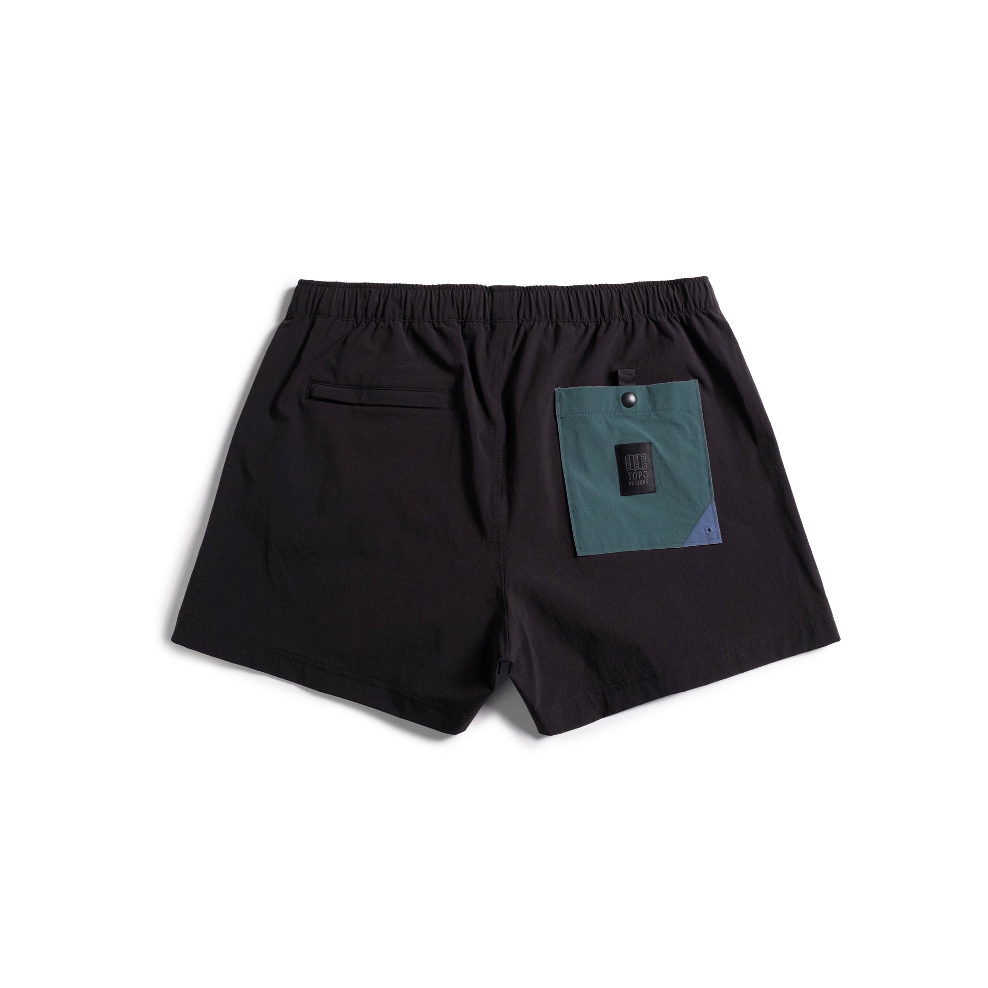 Back view of Topo Designs Mesa Shorts Women's in "Black"