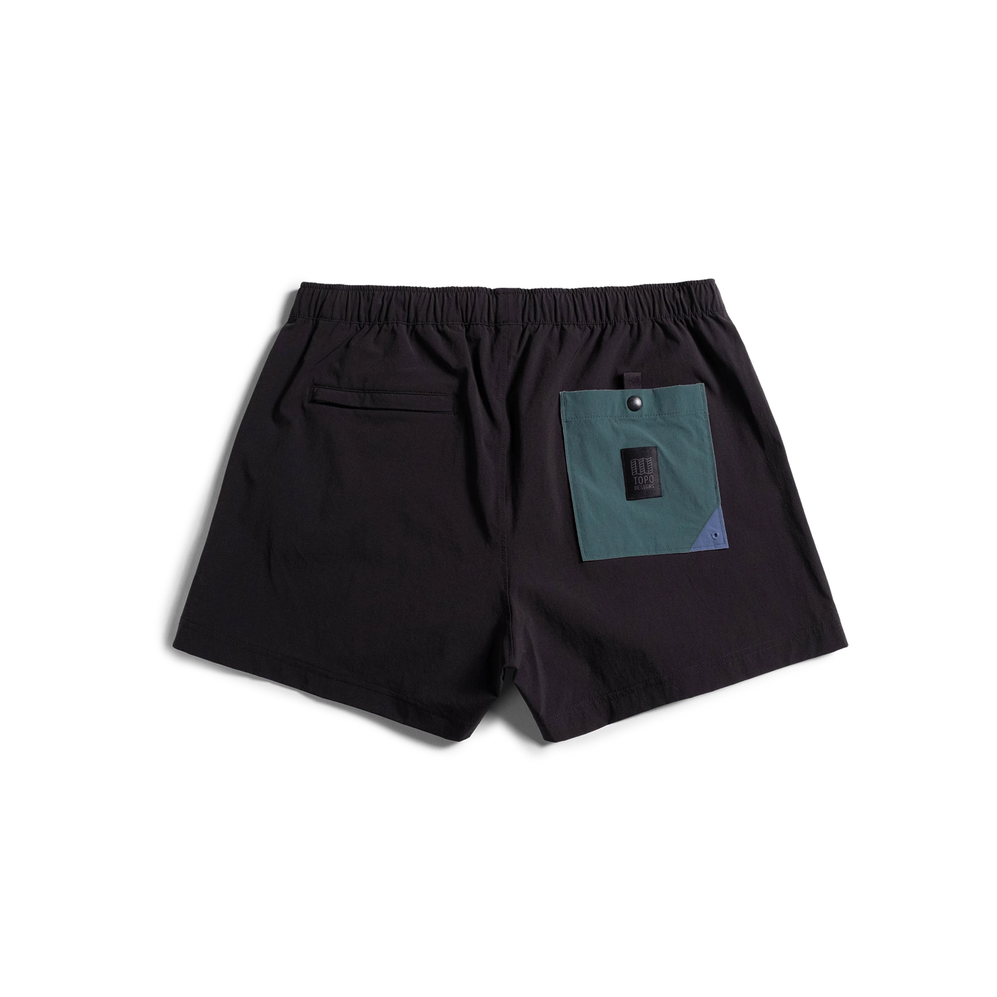 Back view of Topo Designs Mesa Shorts Women's in "Black"