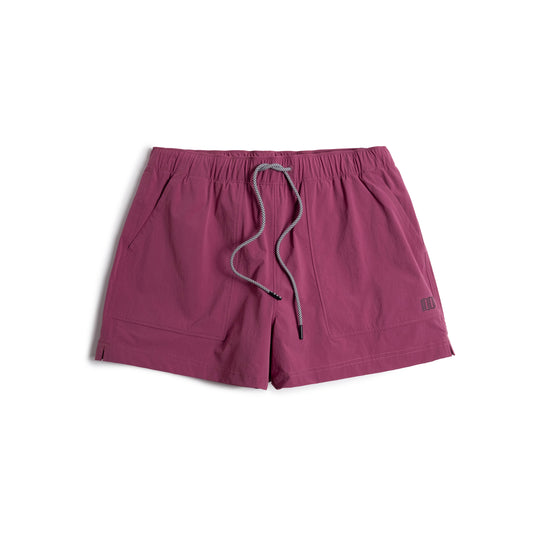 Front view of Topo Designs Mesa Shorts Women's in "Damson"