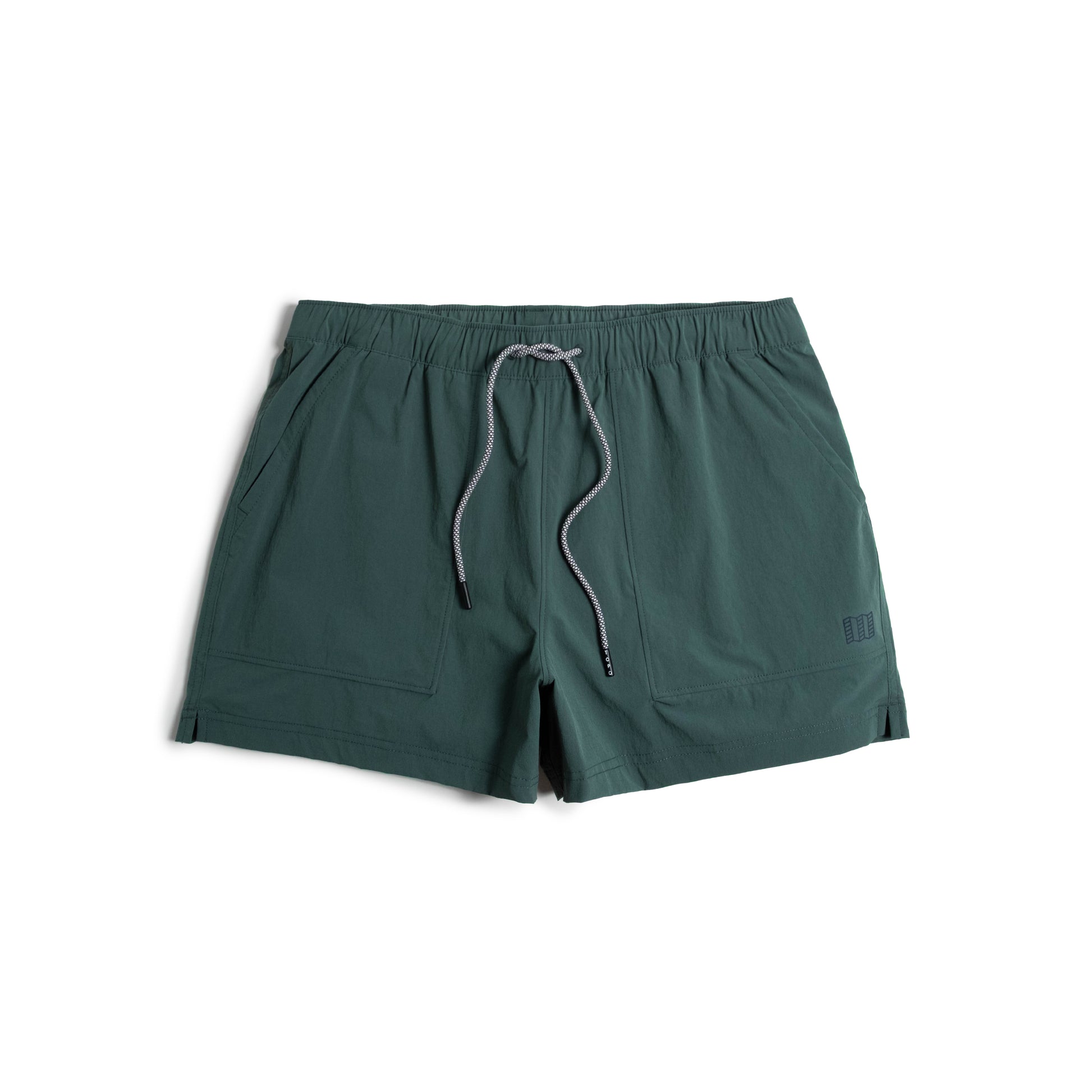 Front view of Topo Designs Mesa Shorts Women's in "Evergreen"