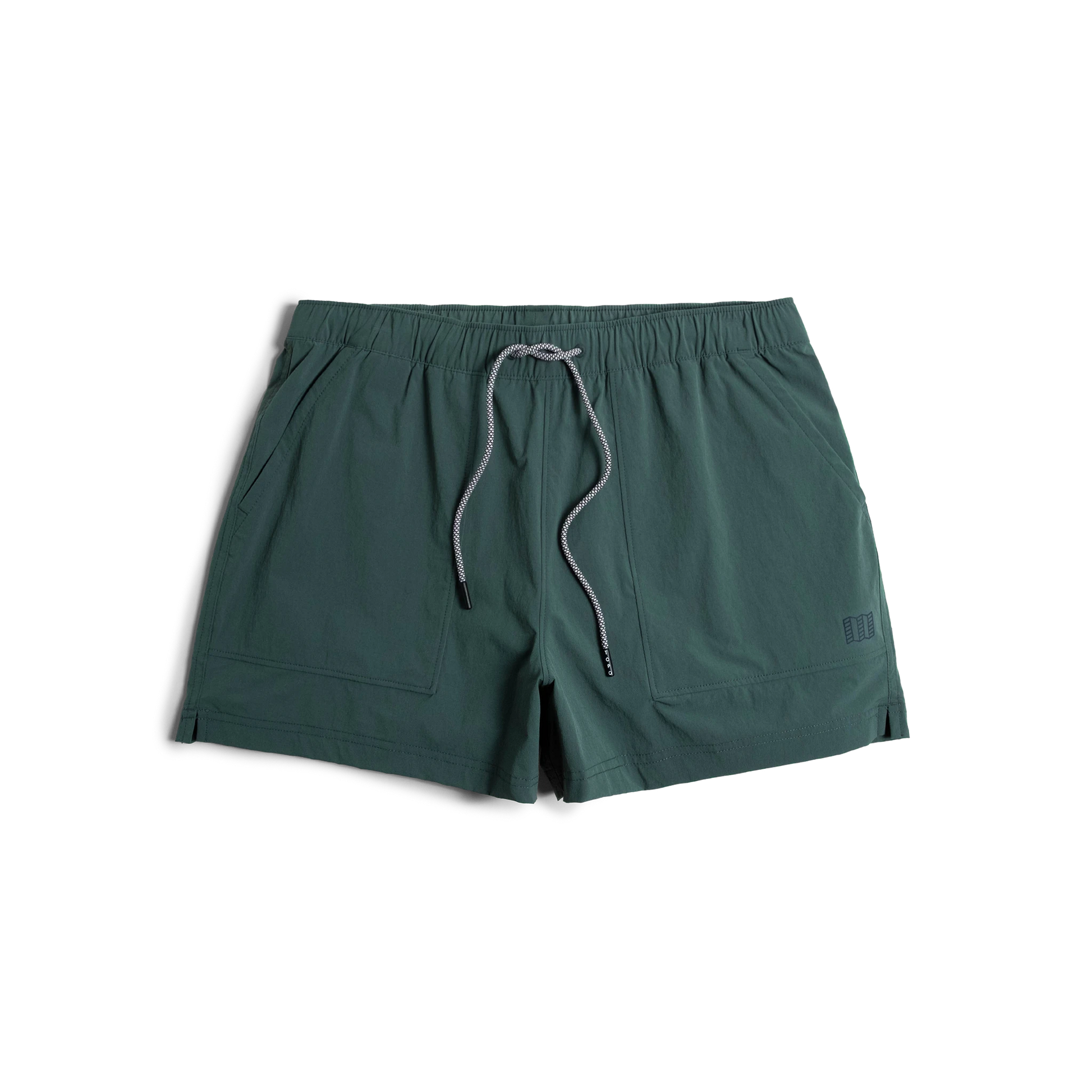 Front view of Topo Designs Mesa Shorts Women's in "Evergreen"